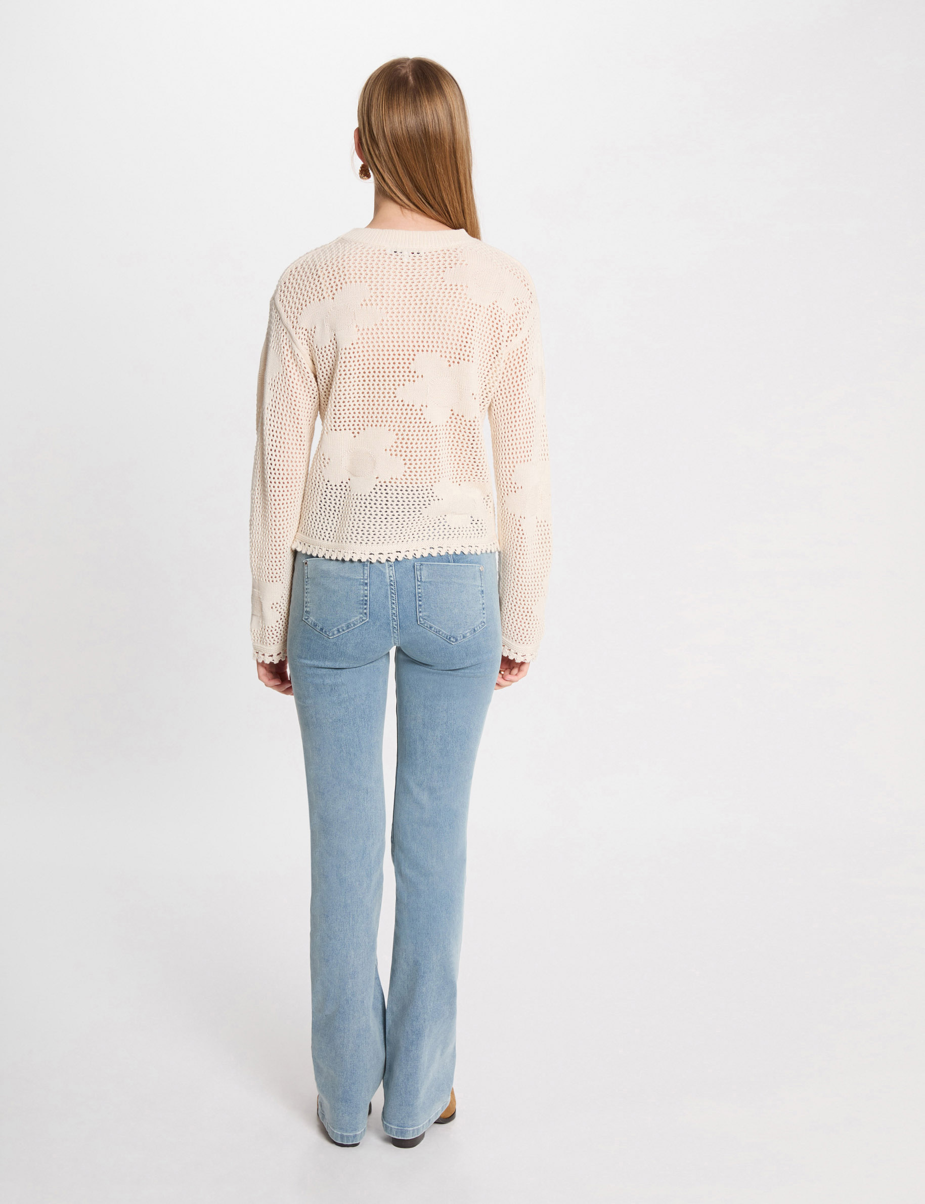 Jean bootcut denim bleach femme