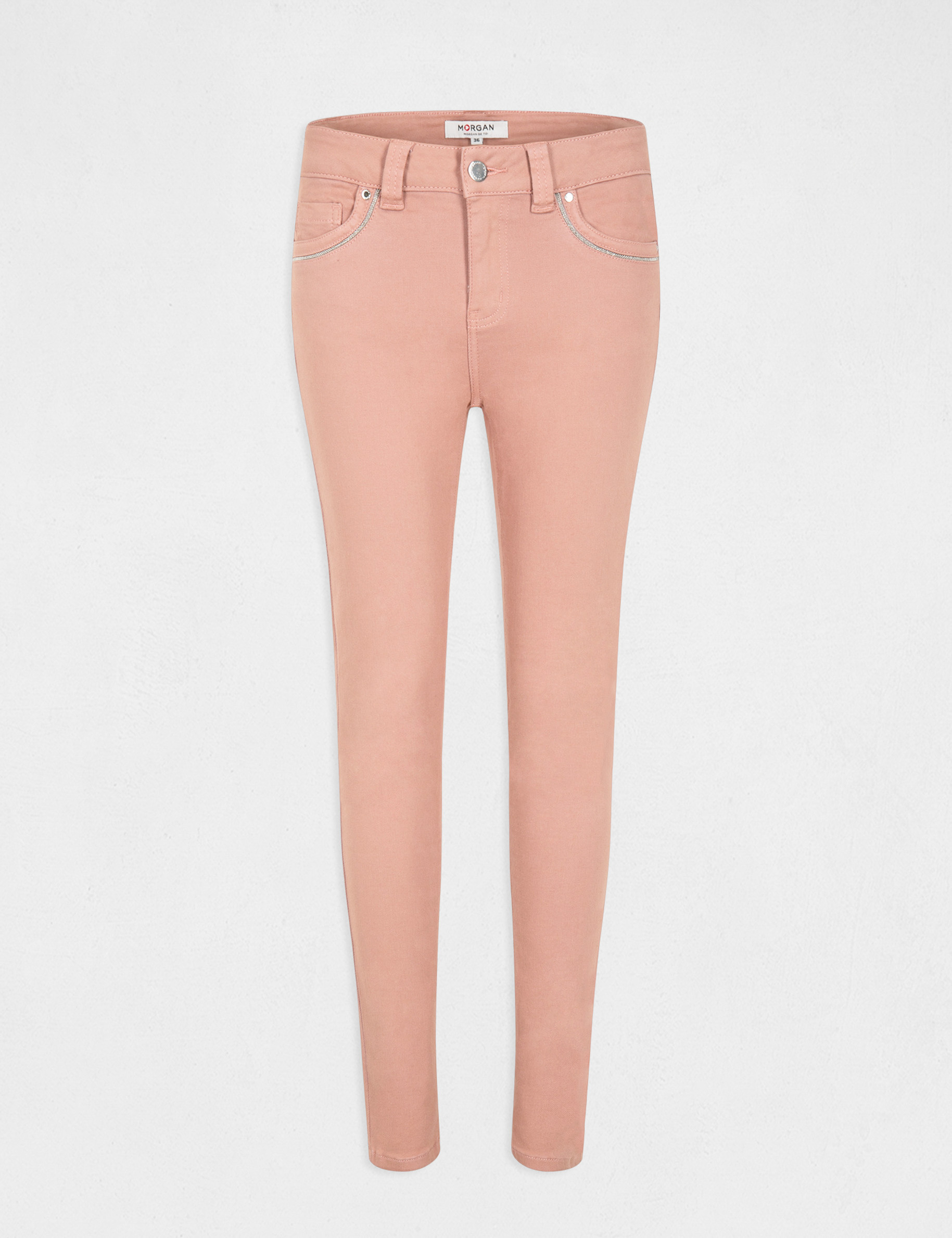 Slim jeans met stretcheffect oud roze vrouw