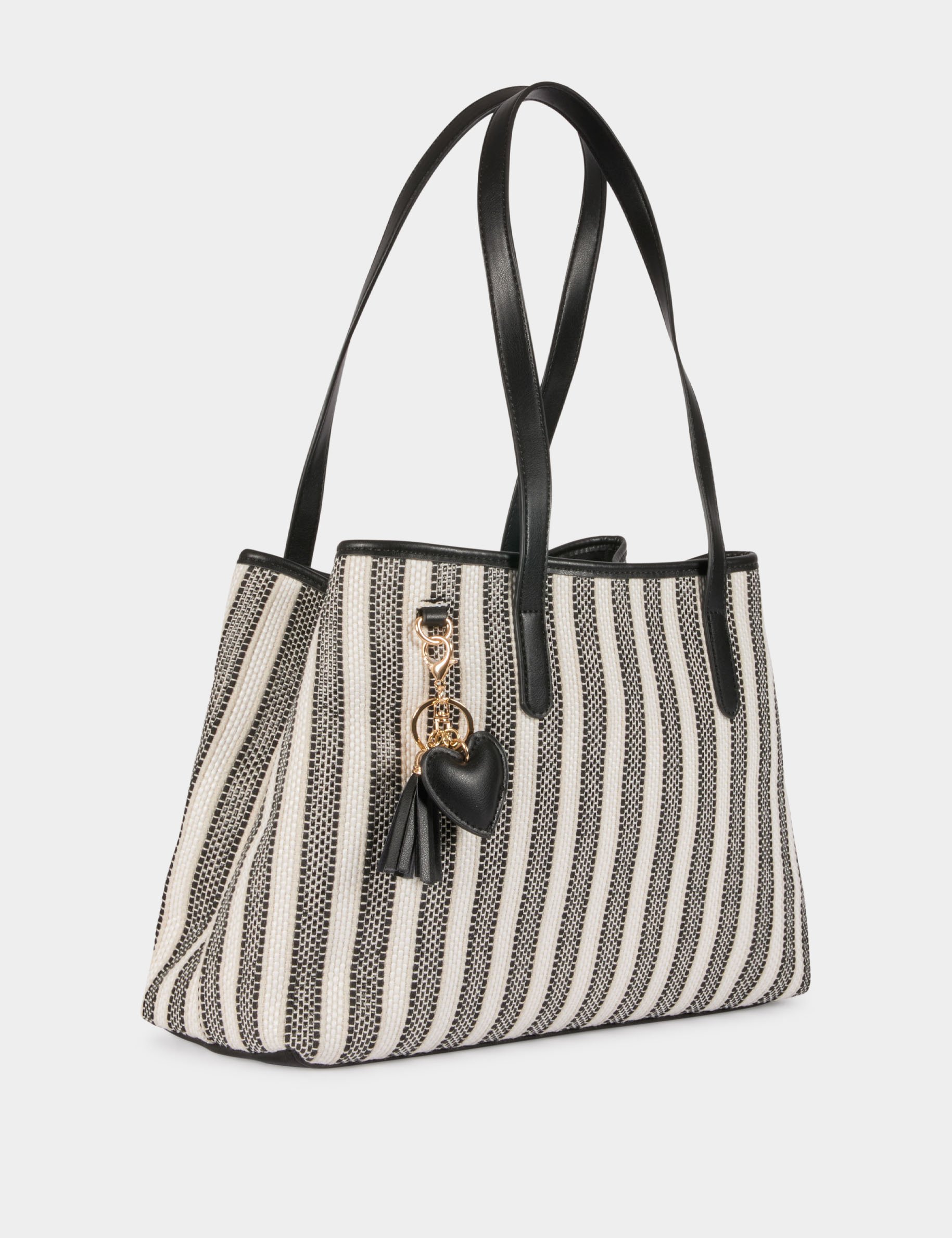 Sac cabas ray&eacute; ivoire femme