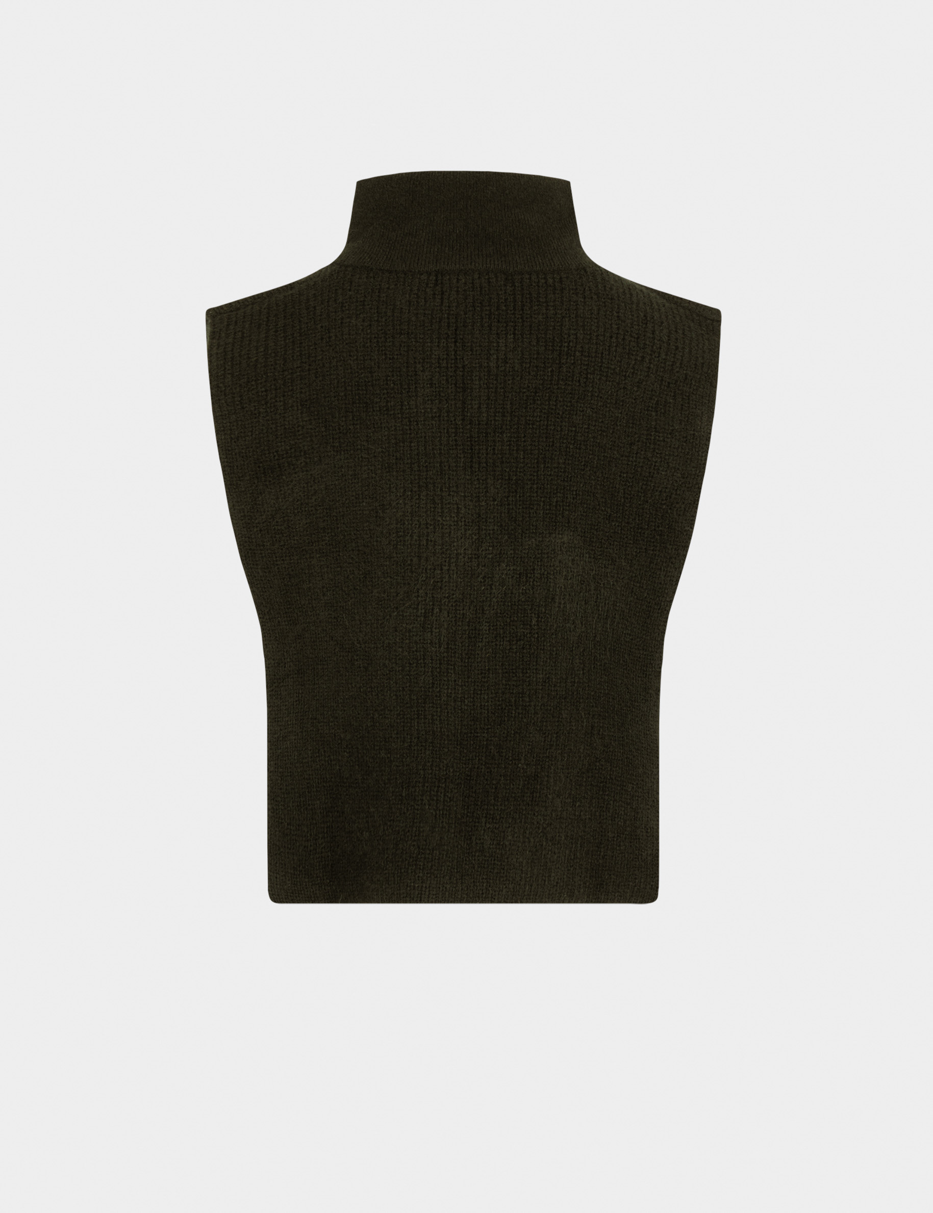 Haut sans manches col zipp&eacute; noir femme