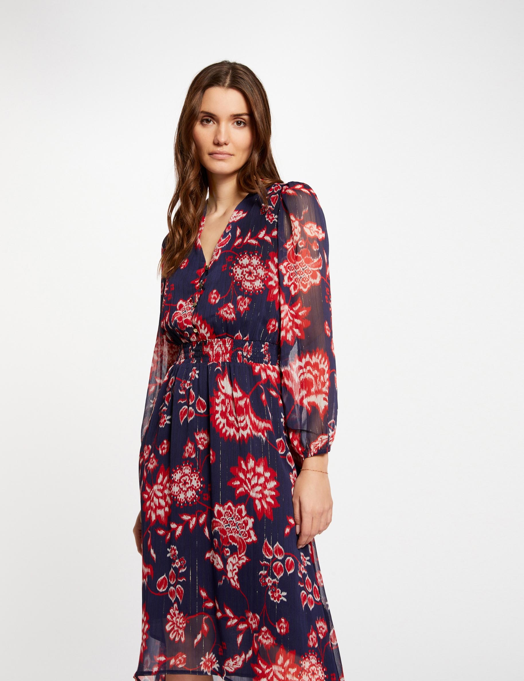 Robe midi imprimé floral multico femme