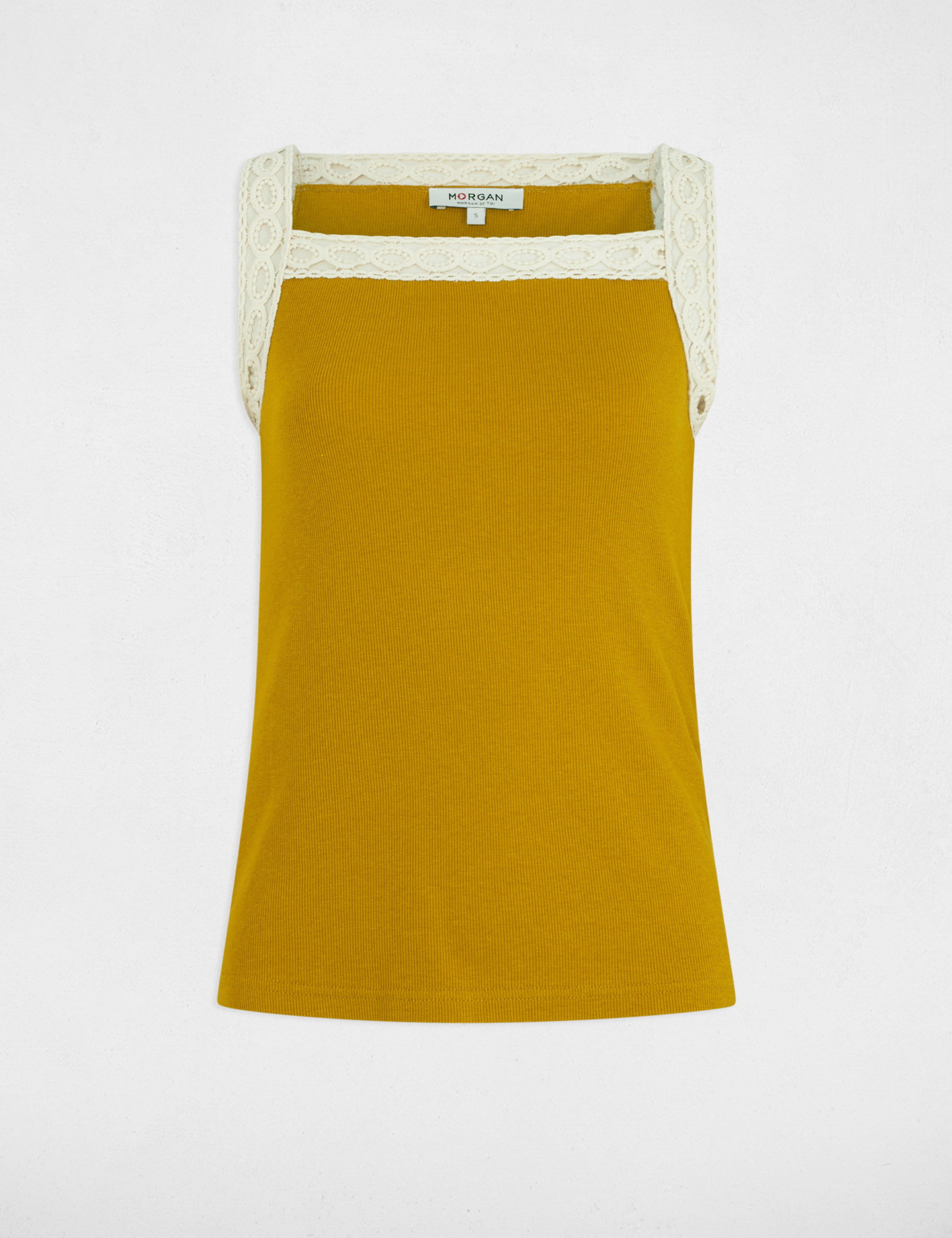 debardeur sans manches jaune moutarde femme Débardeur sans manches jaune moutarde femme