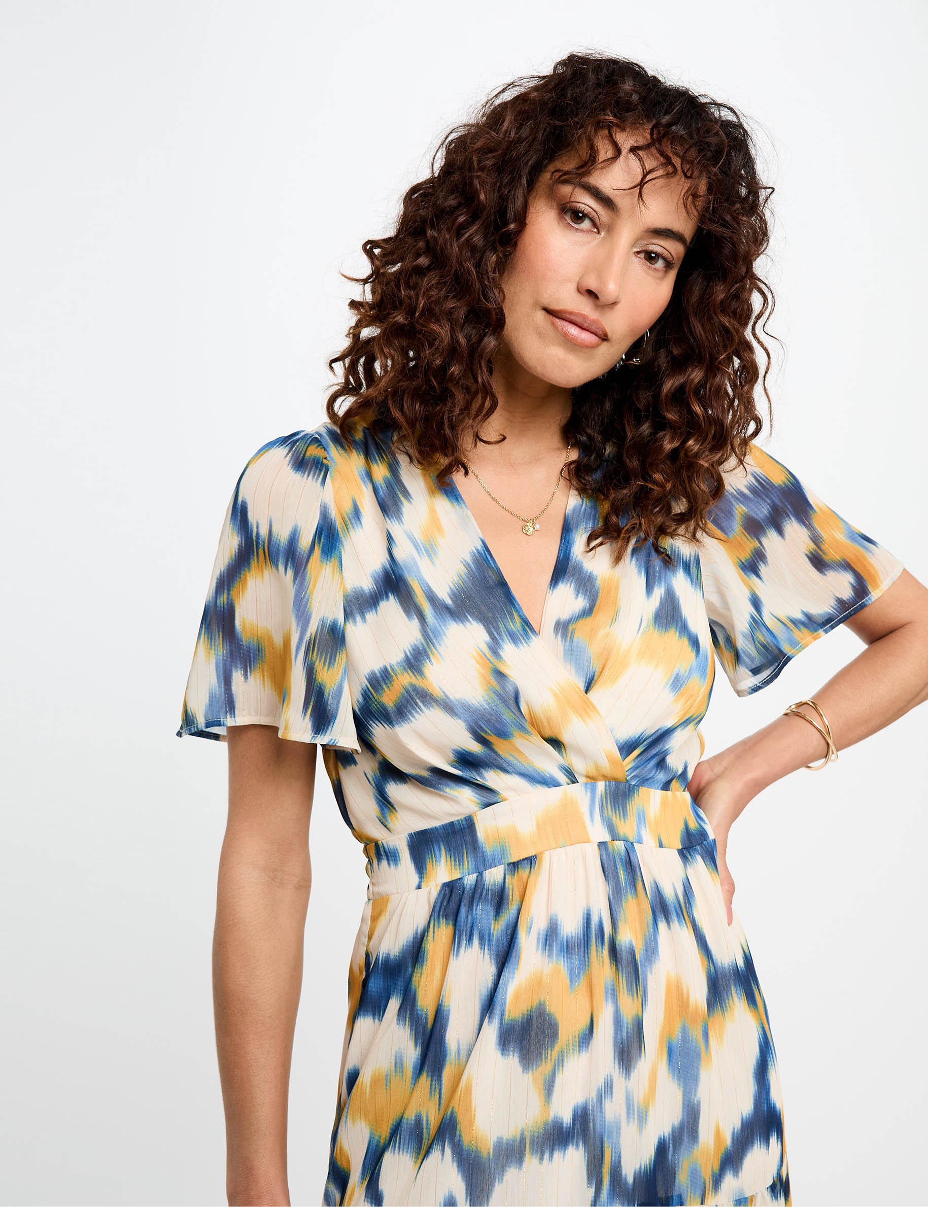 robe longue droite imprimee multicolore femme Robe longue droite imprimée multicolore femme