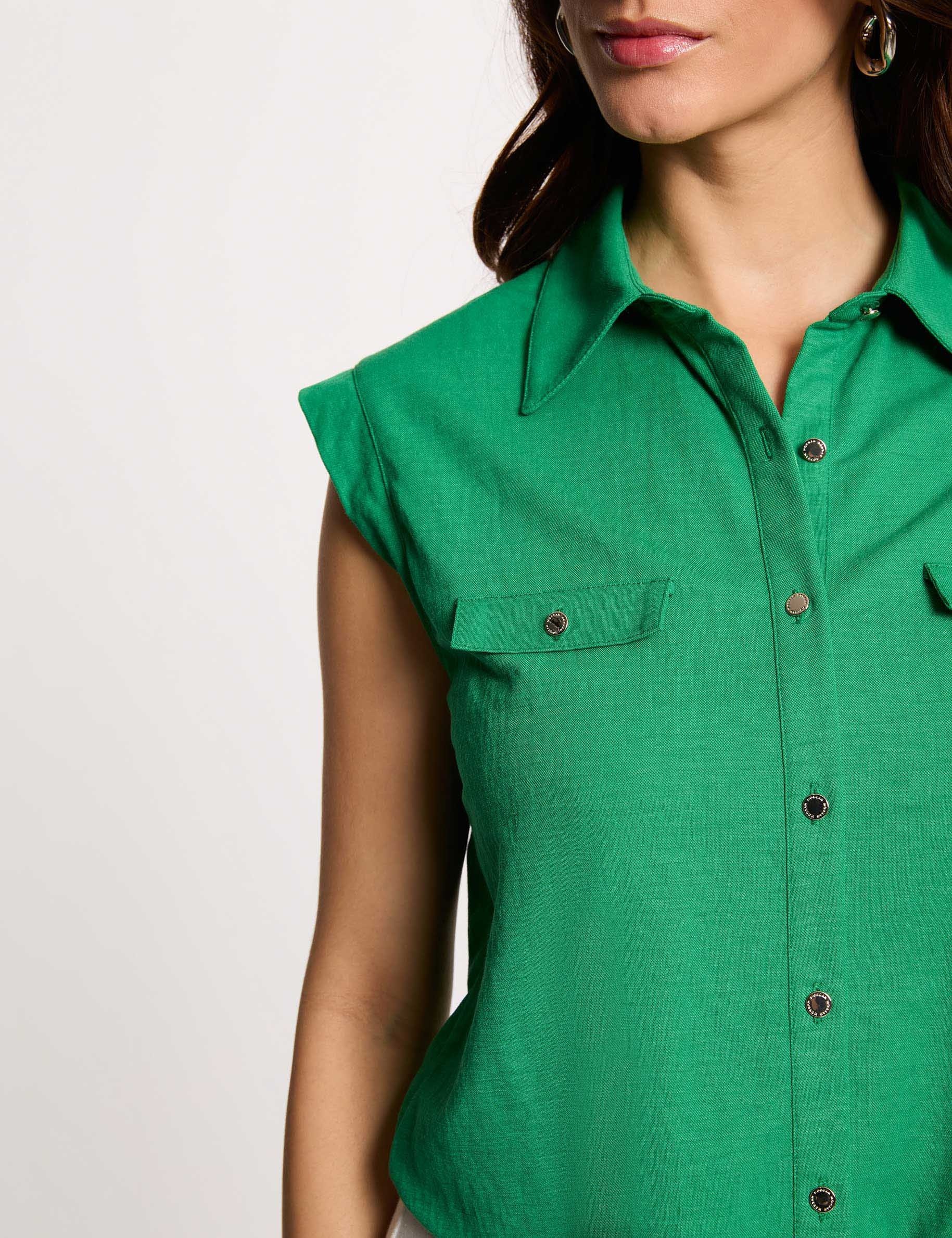 Mouwloze blouse weide groen vrouw