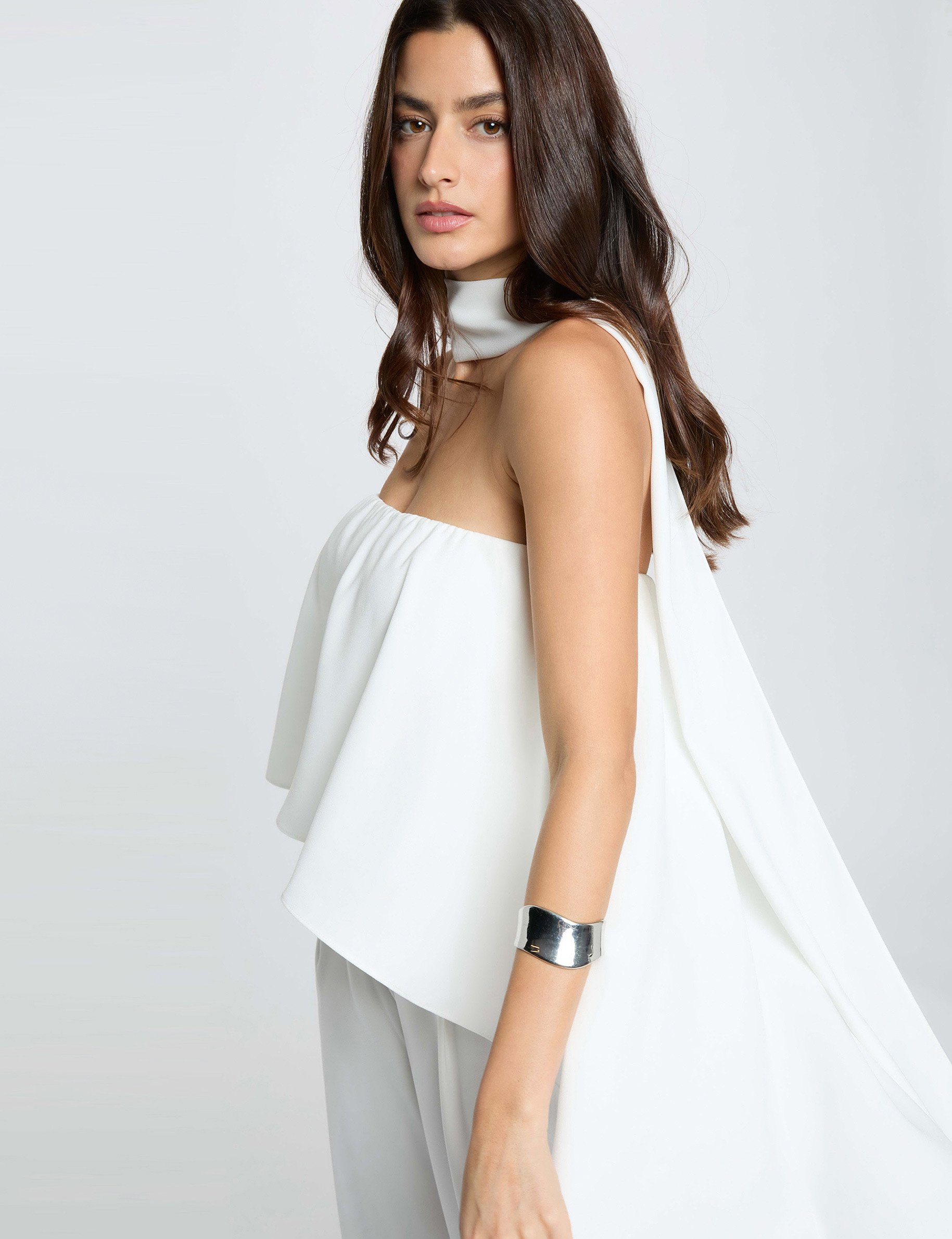 Combinaison bustier fluide blanc femme