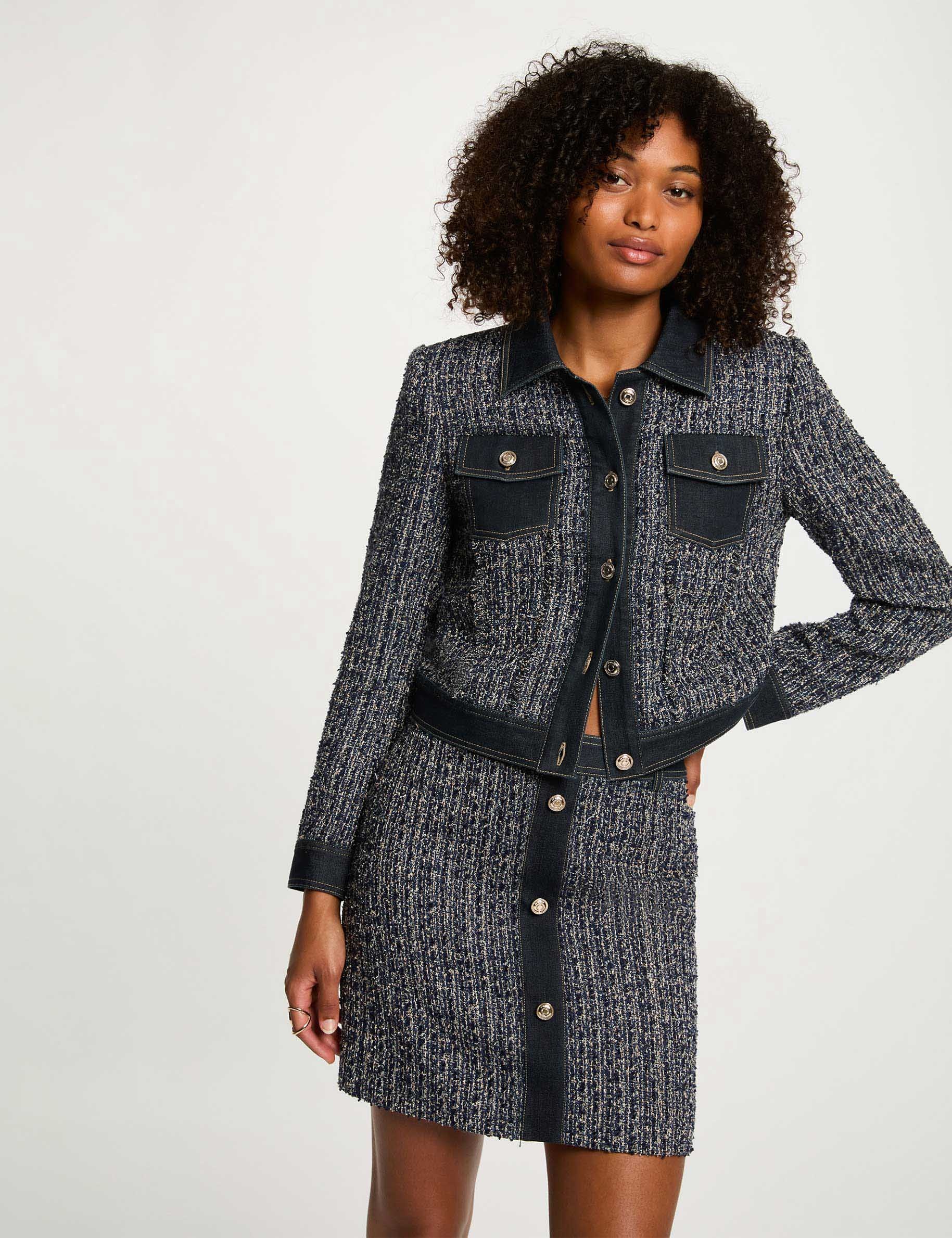 Jupe courte ajustée multicolore femme