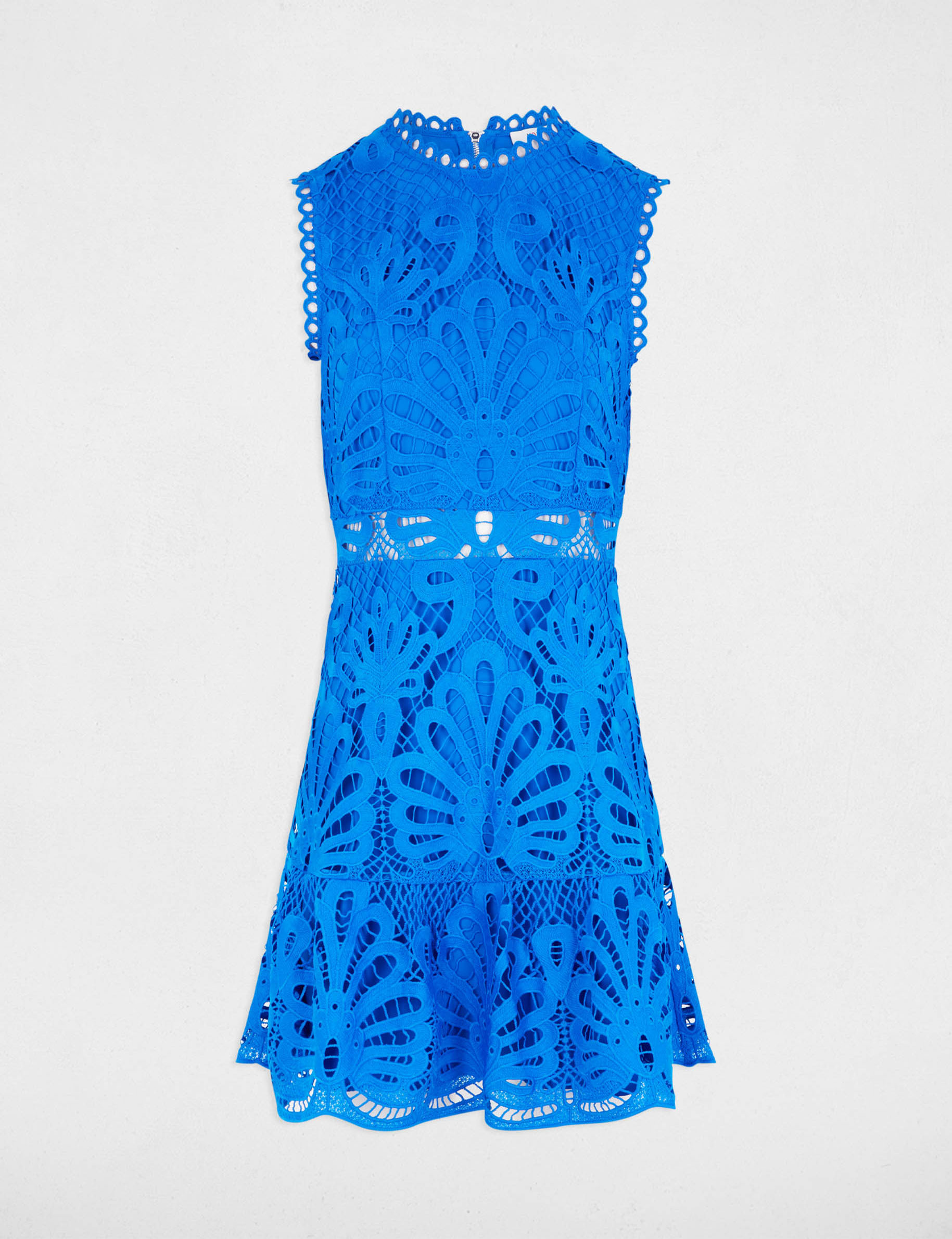 robe courte trapeze dentelle bleu electrique femme Robe courte trapèze dentelle bleu electrique femme