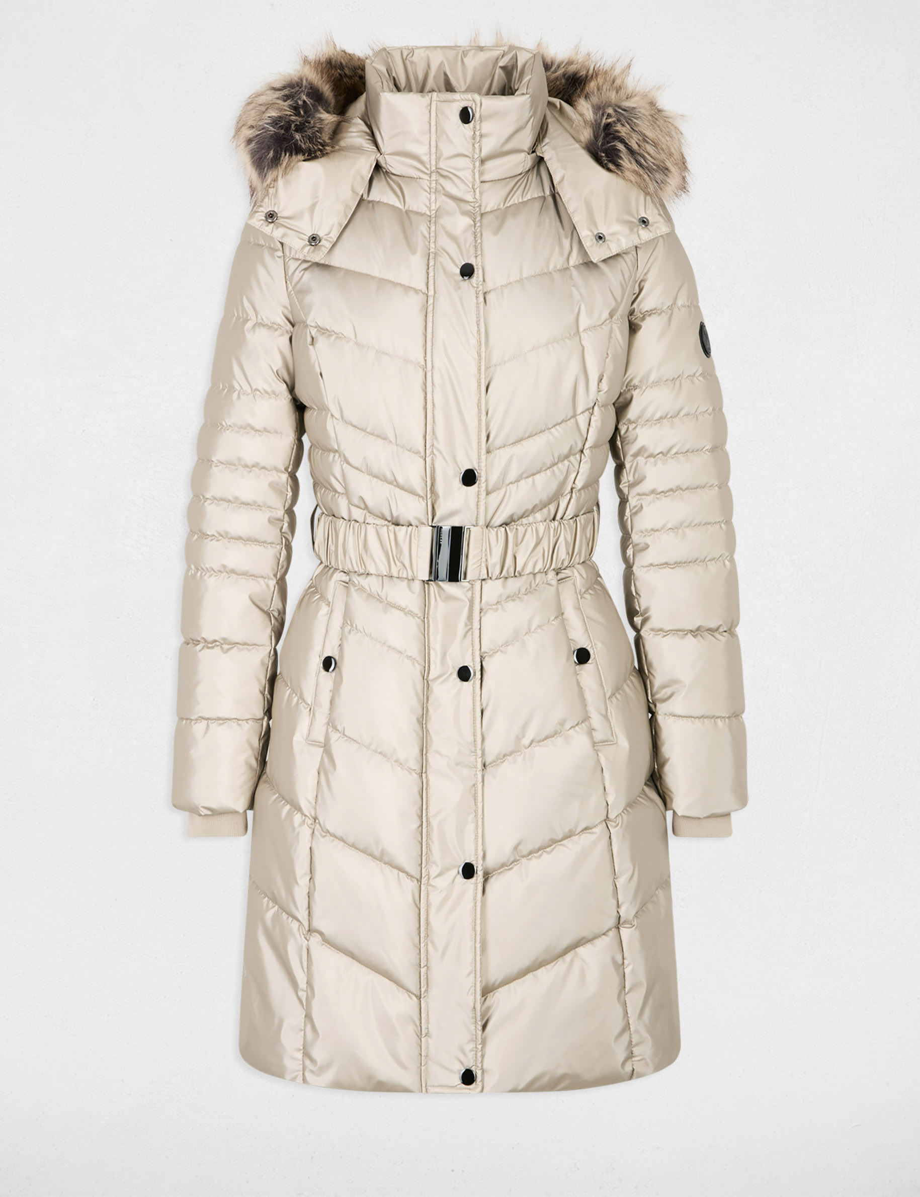 doudoune mi longue ajustee jaune or femme Doudoune mi-longue ajustée jaune or femme