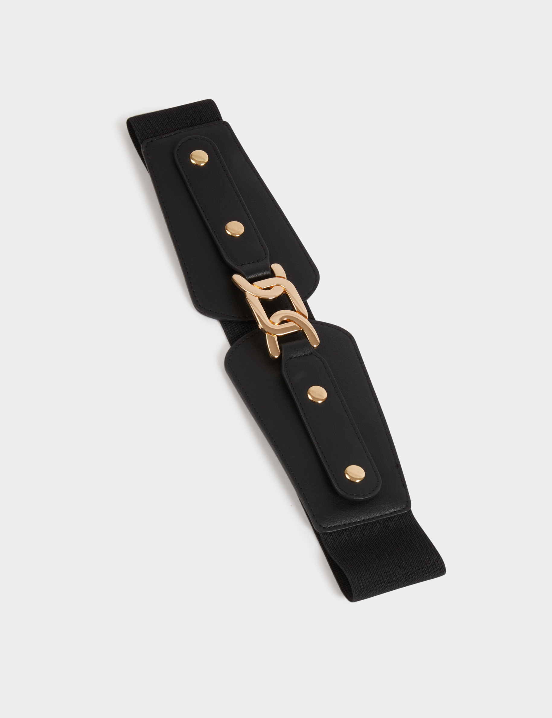 Brede riem met studs zwart vrouw