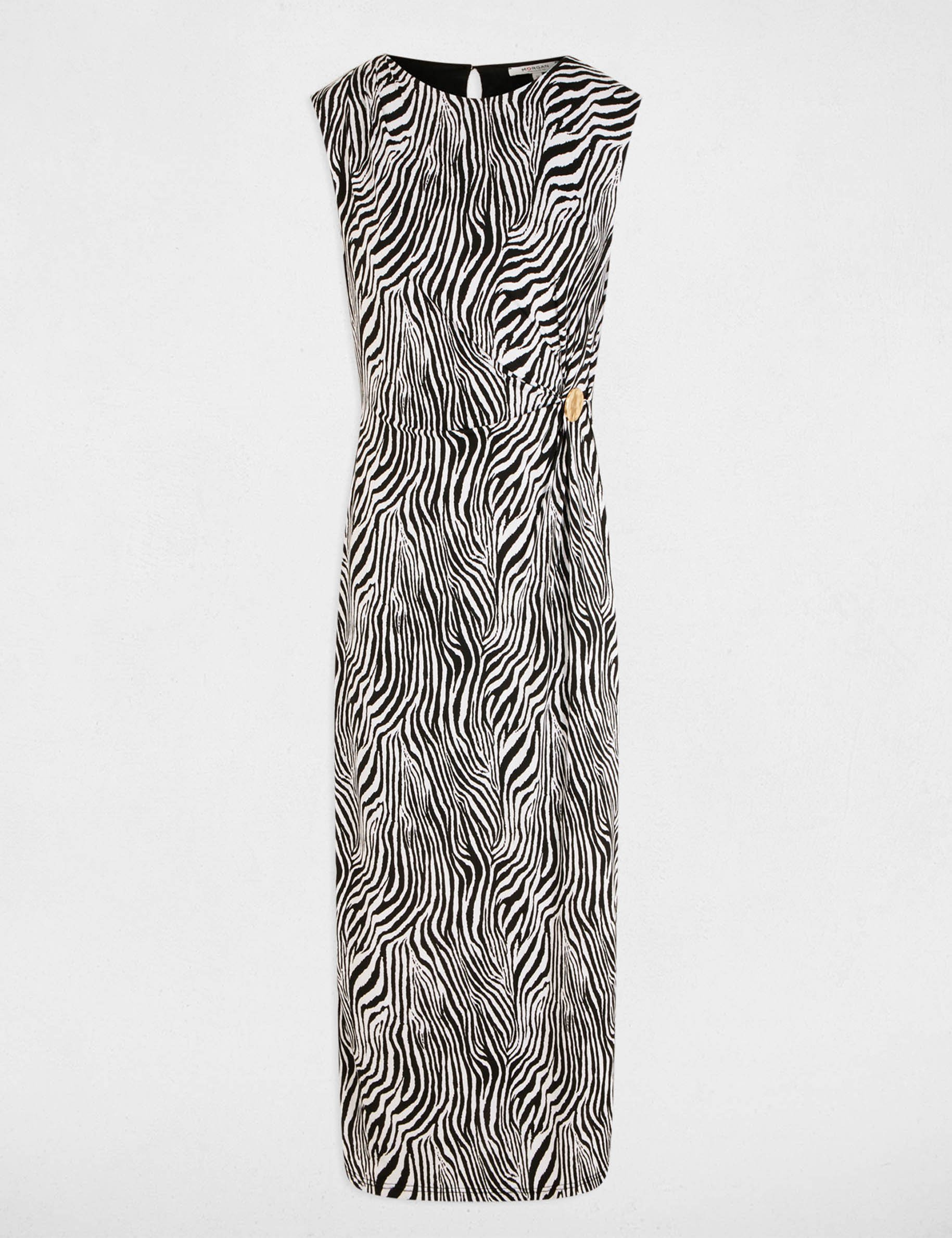 Robe longue sans manches multicolore femme