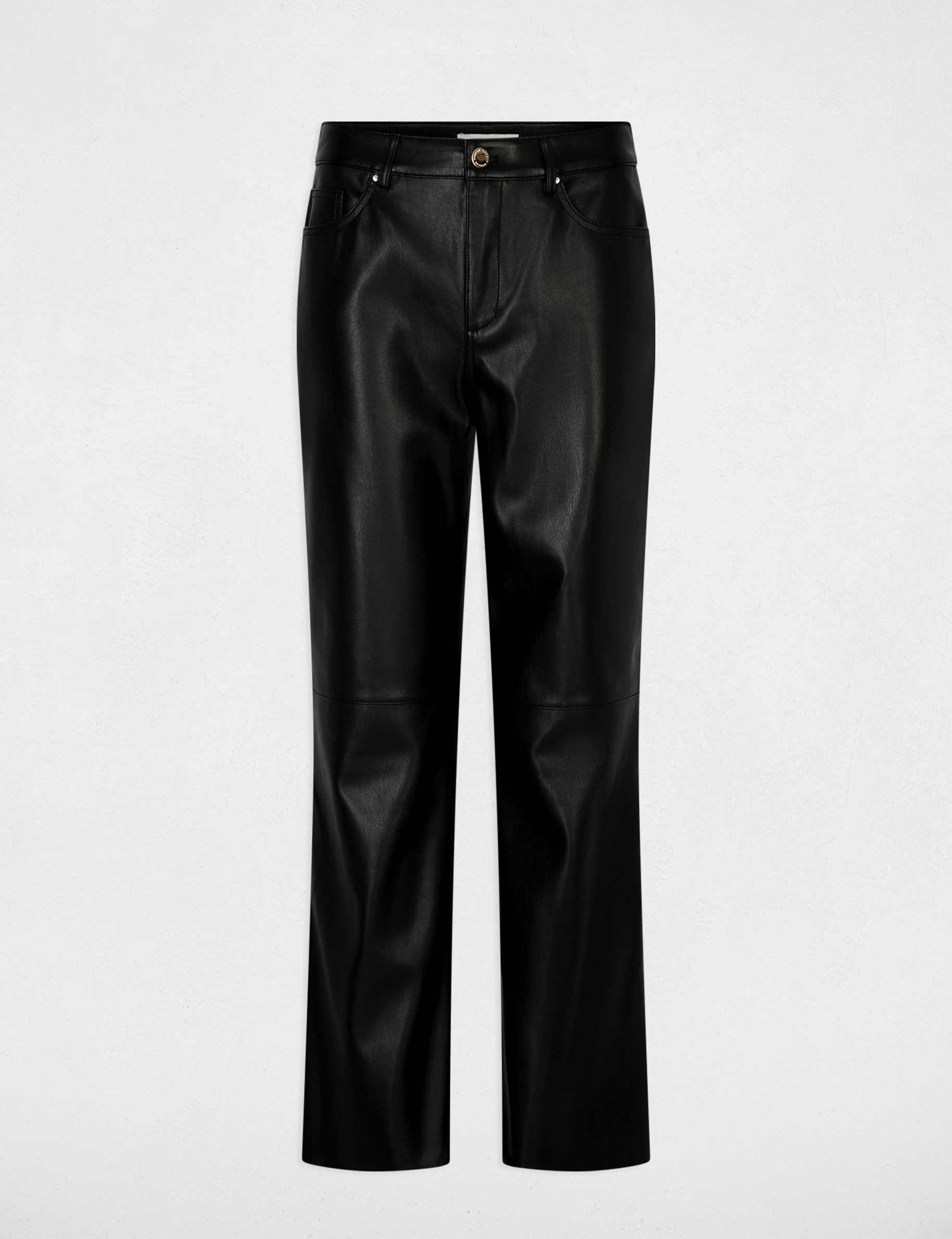 Pantalon bootcut similicuir noir femme