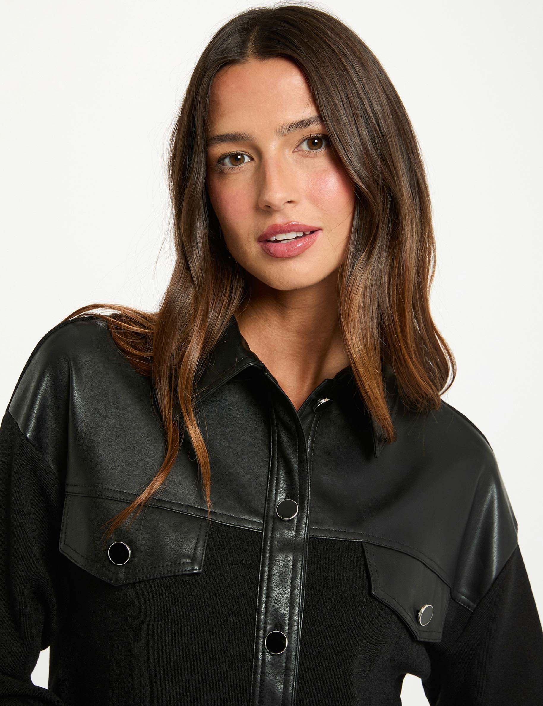 veste droite cropped noir femme Veste droite cropped noir femme