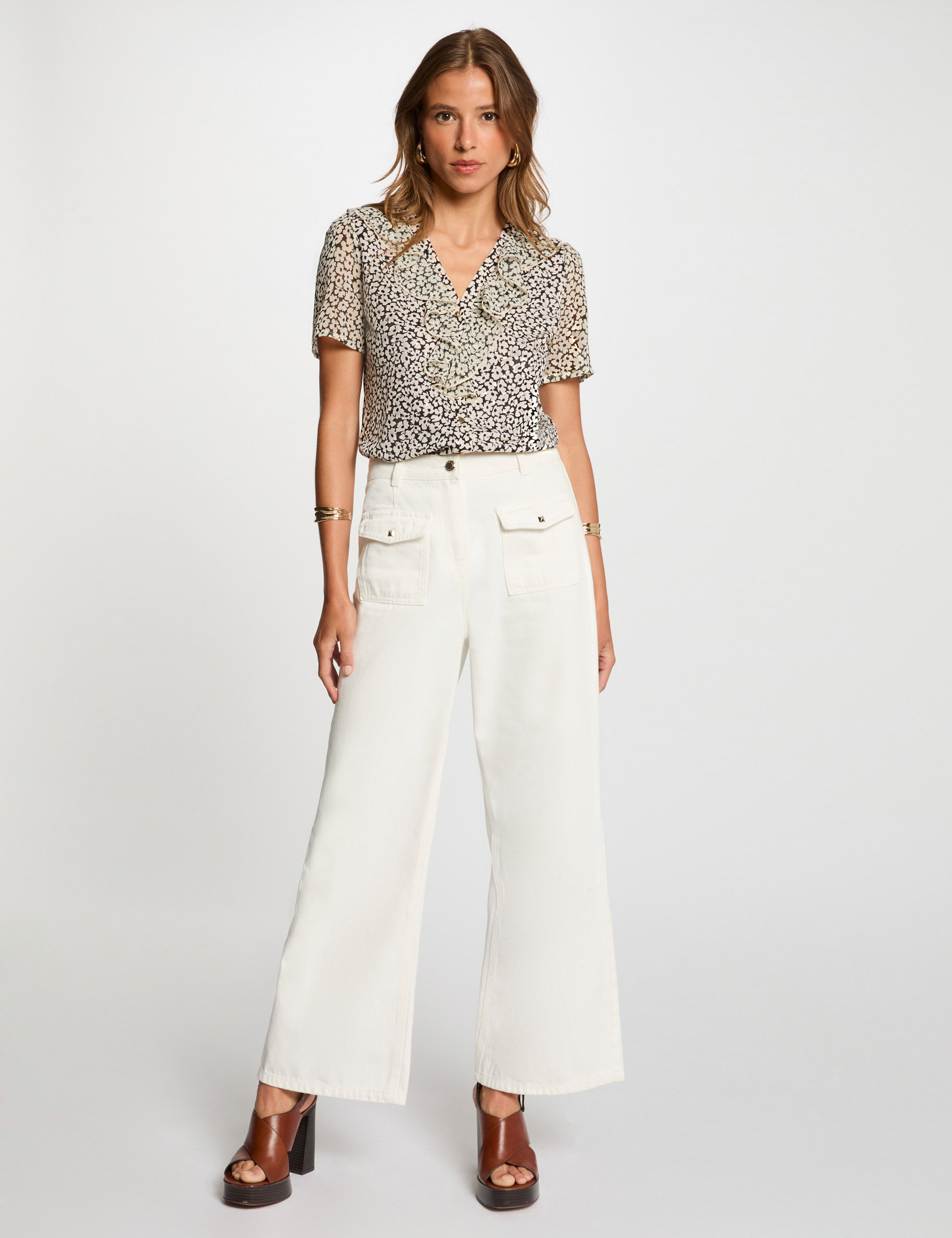 blouse manches courtes blanc femme Blouse manches courtes blanc femme