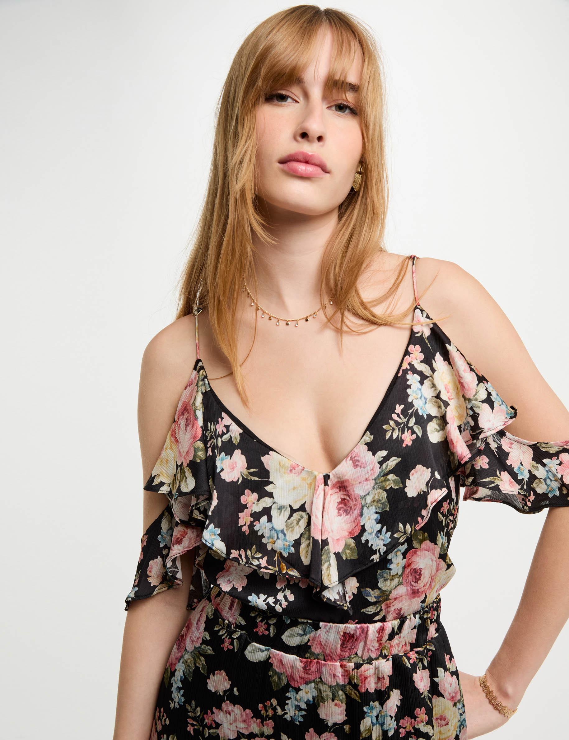 top imprime volants multicolore femme Top imprimé volants multicolore femme