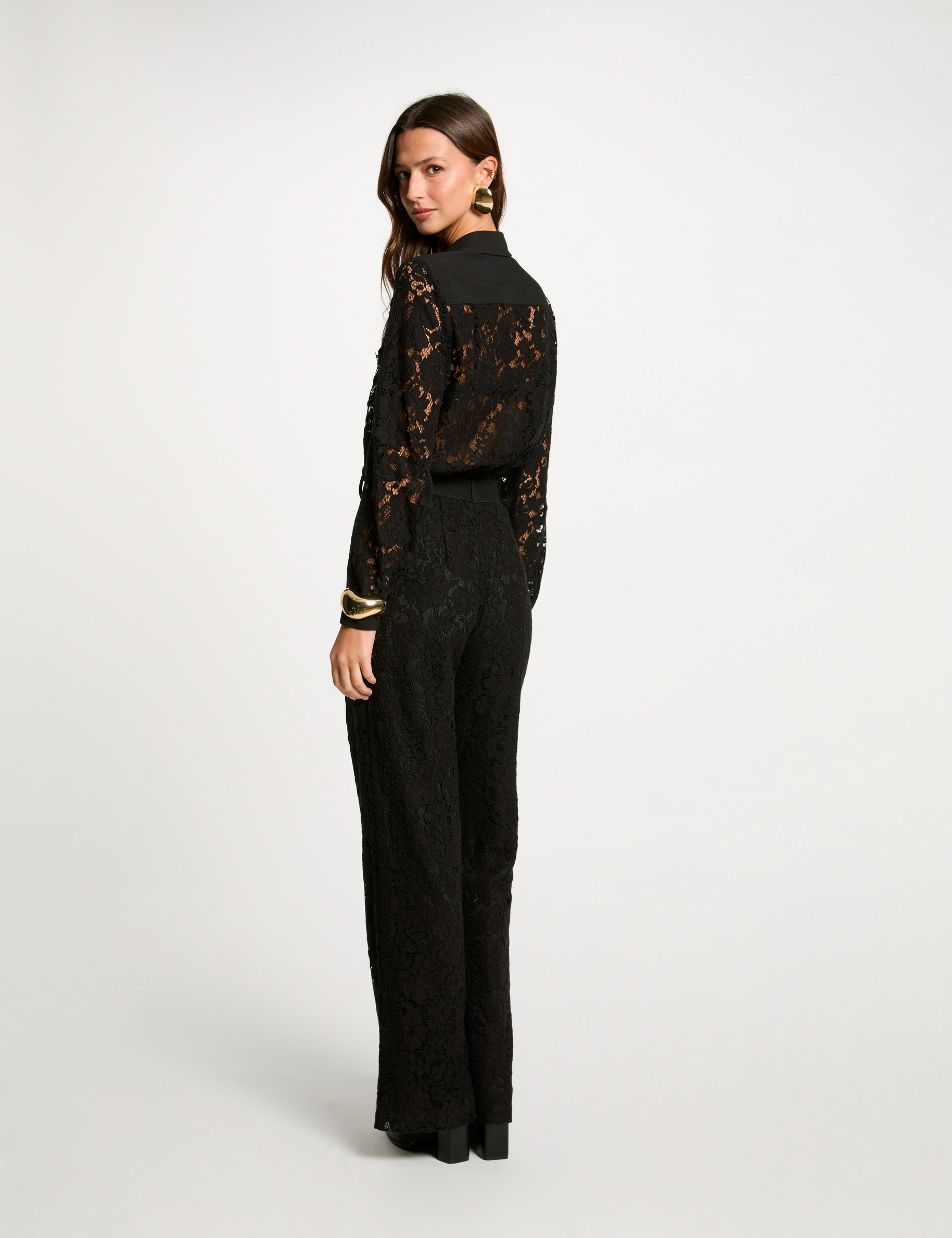 lange kanten jumpsuit zwart vrouw Lange kanten jumpsuit zwart vrouw