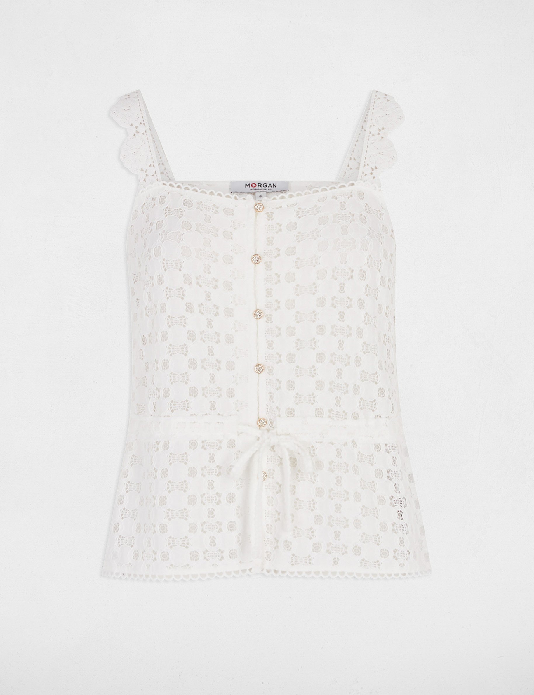 mouwloze top helder wit vrouw Mouwloze top helder wit vrouw