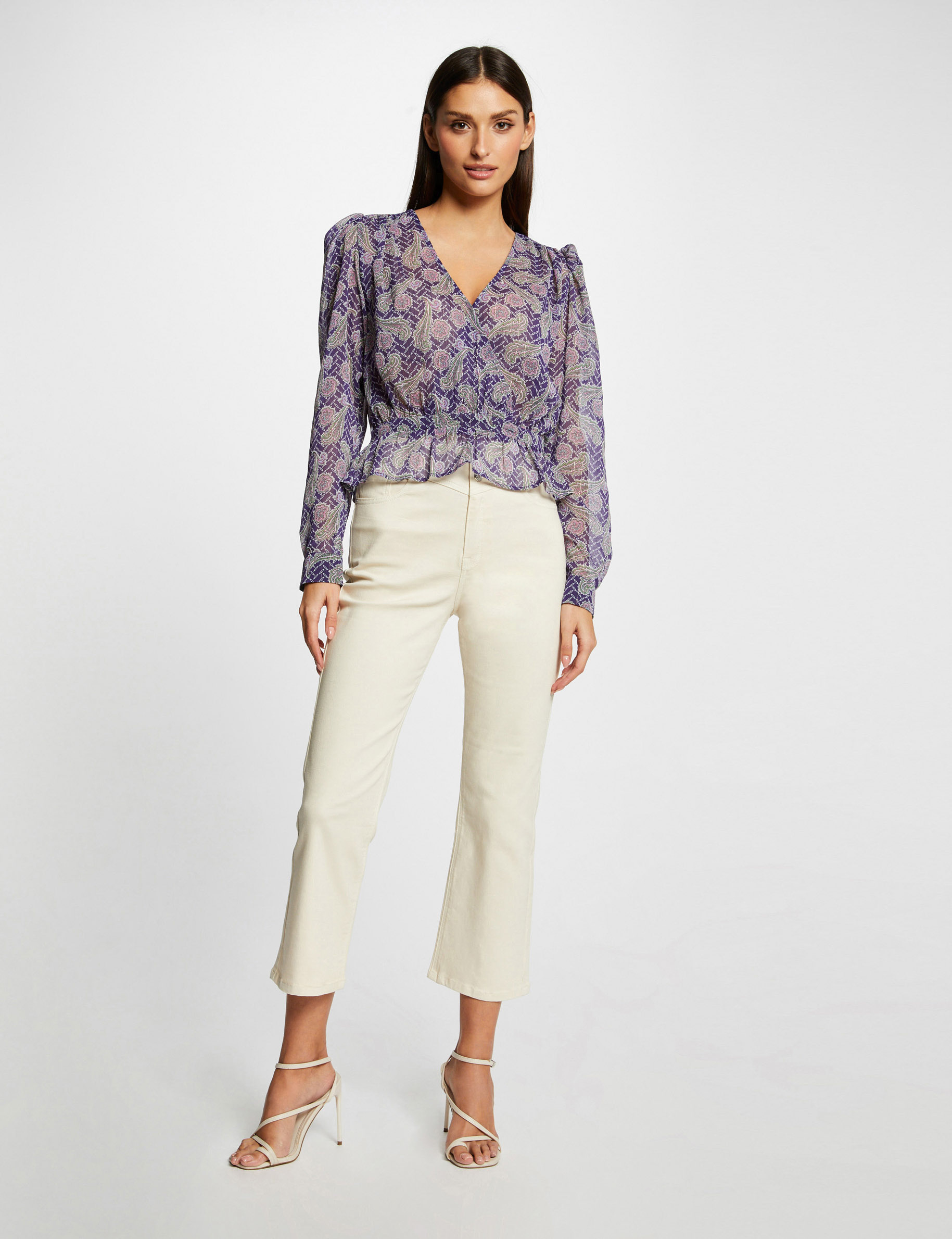 Blouse manches longues imprimée multico femme