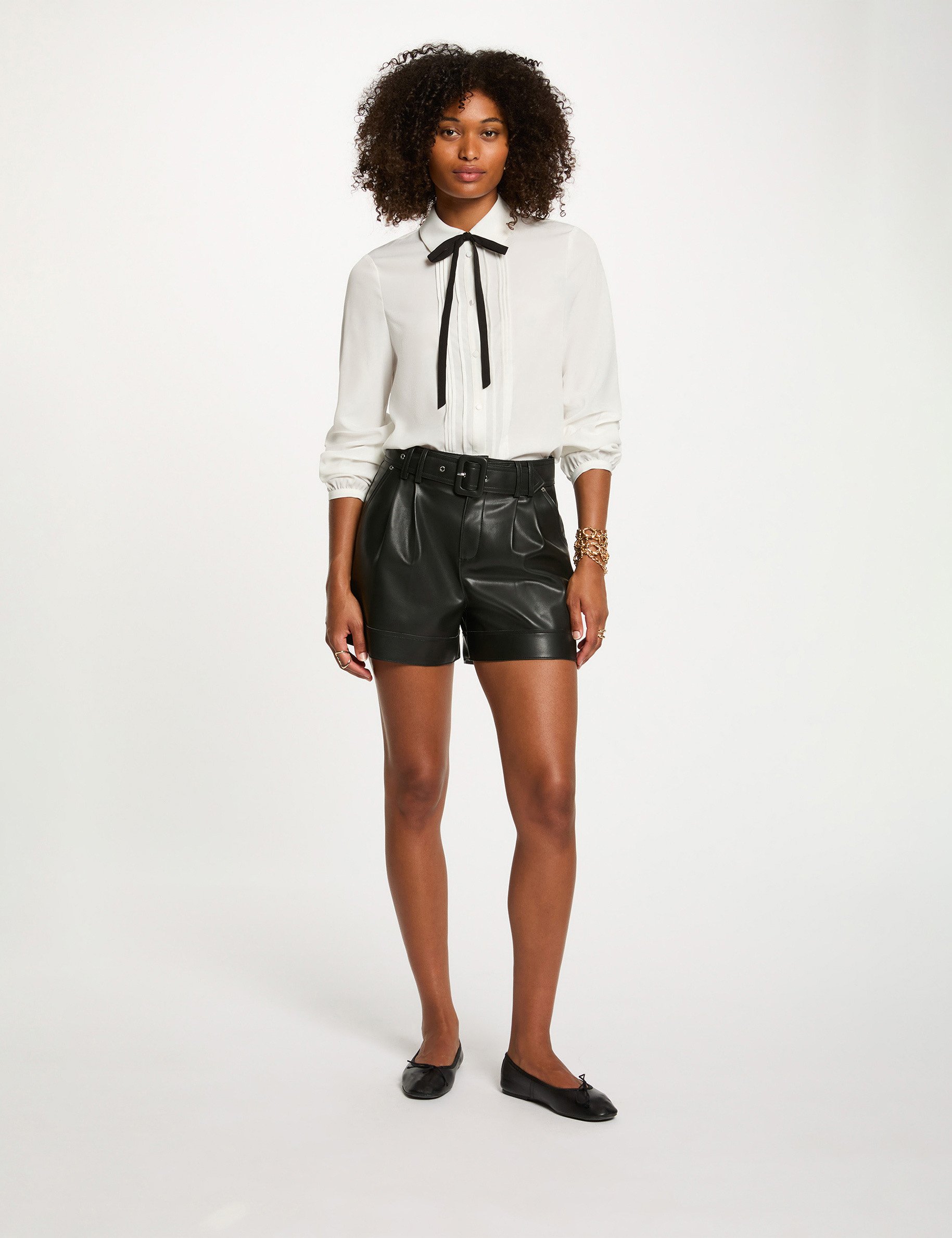 Chemise fluide col claudine blanc femme