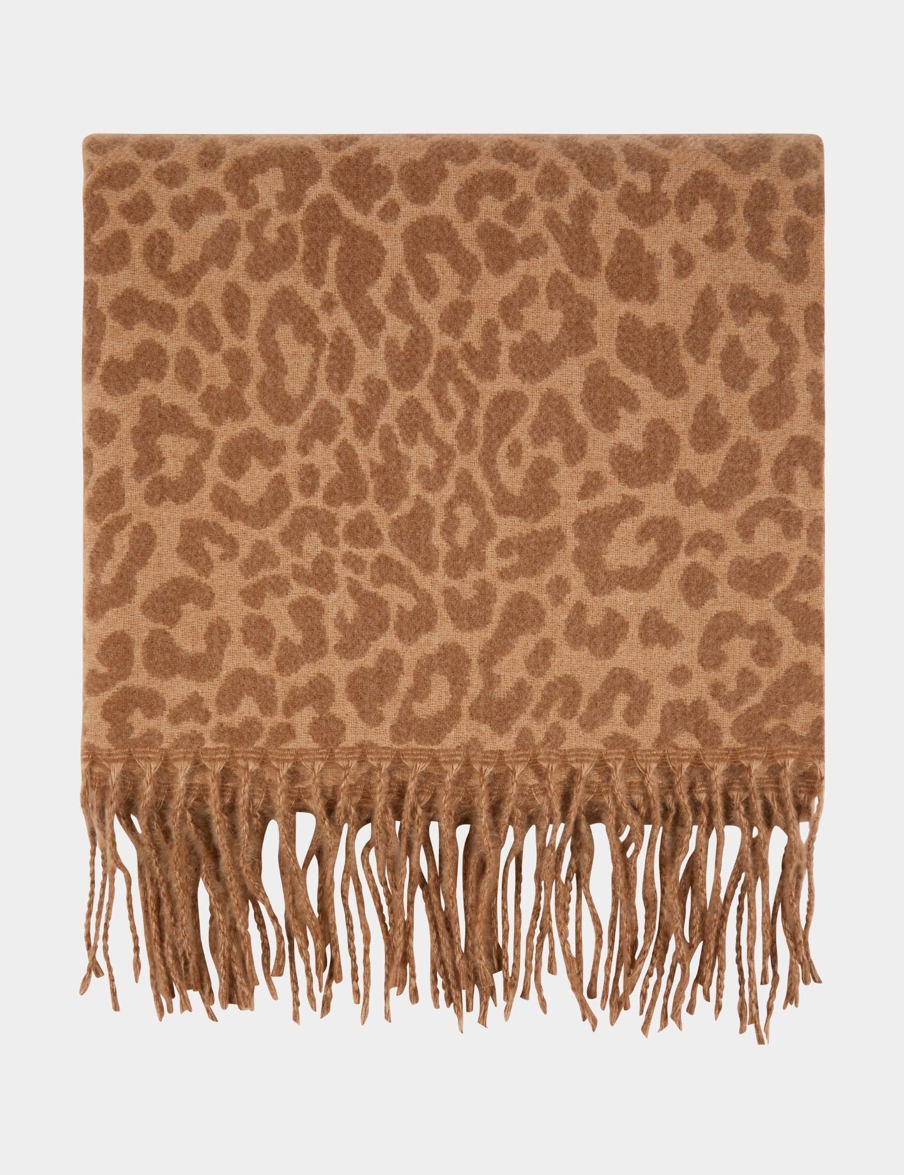 Sjaal met dierenprint beige vrouw