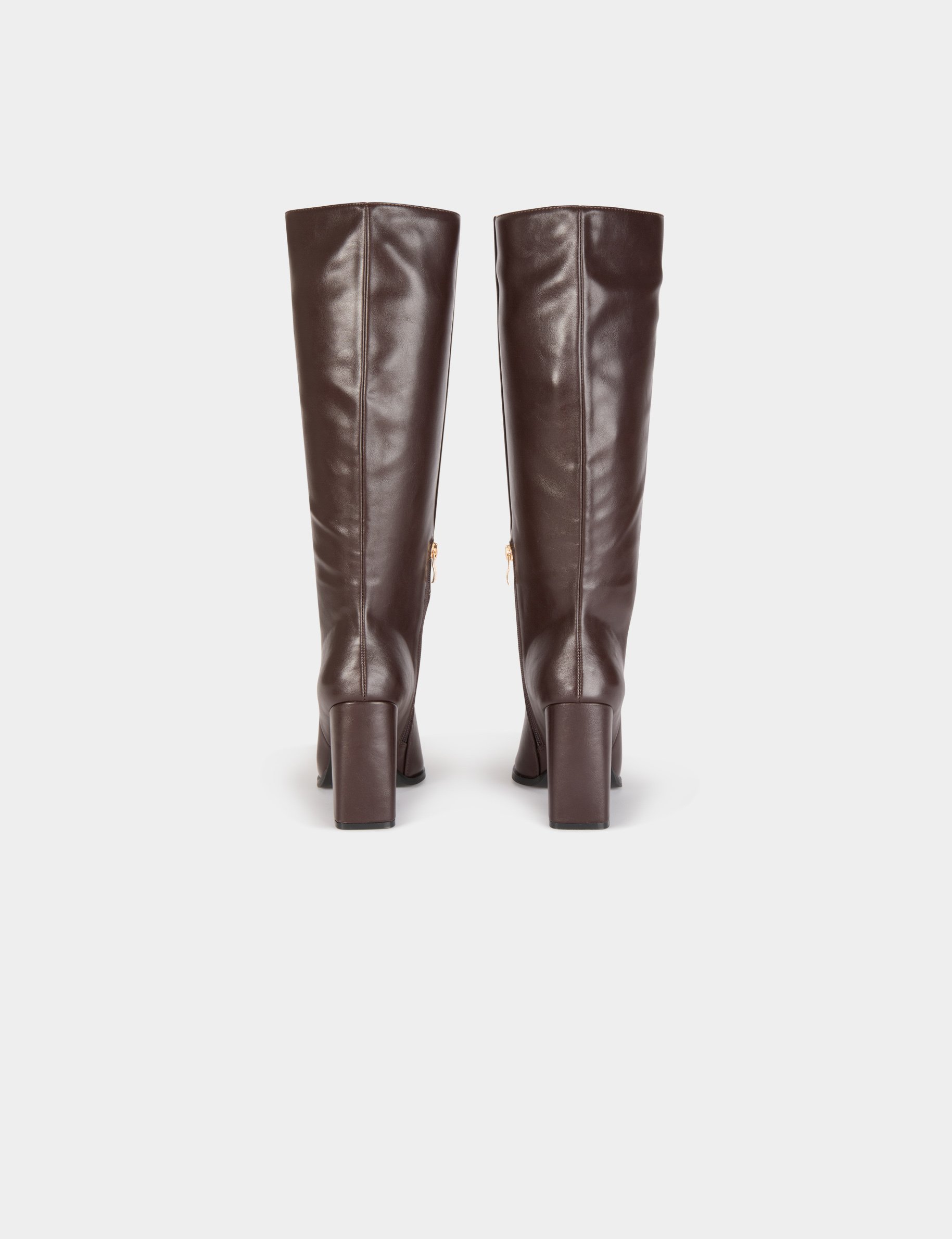 bottes a talons et bouts pointus marron fonce femme Bottes à talons et bouts pointus marron foncé femme