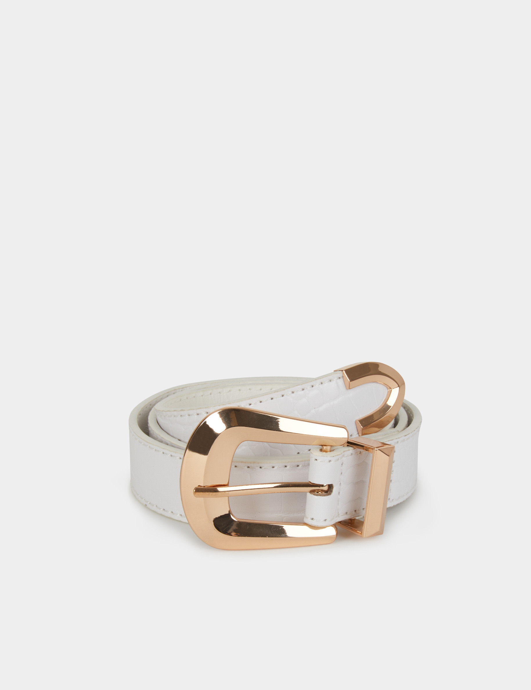 Ceinture croco blanc femme