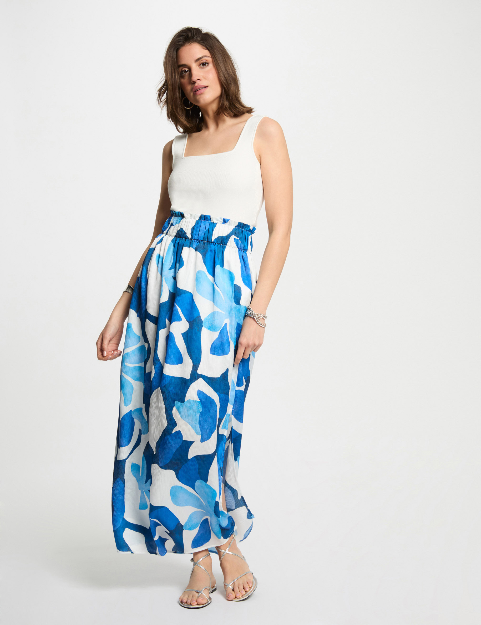 Jupe longue imprim&eacute;e multicolore femme