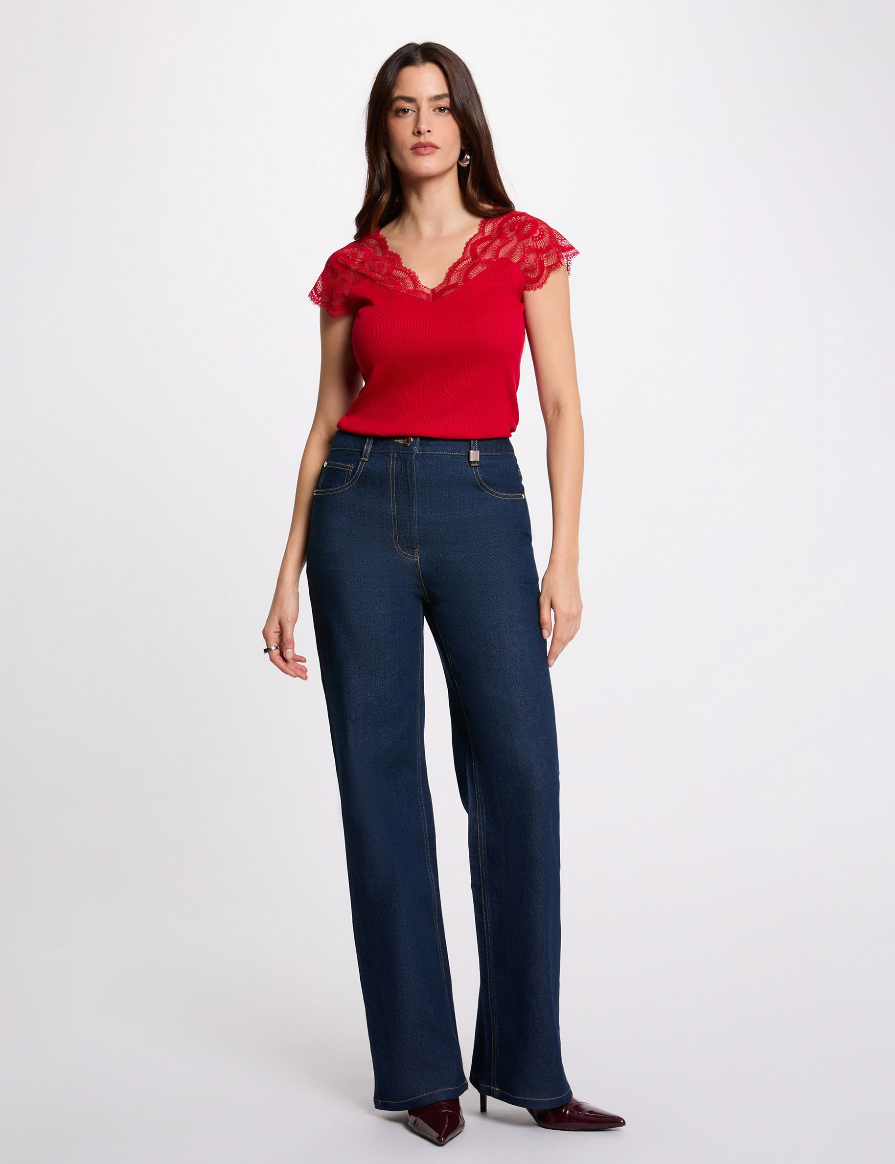 T-shirt met korte mouwen rood vrouw