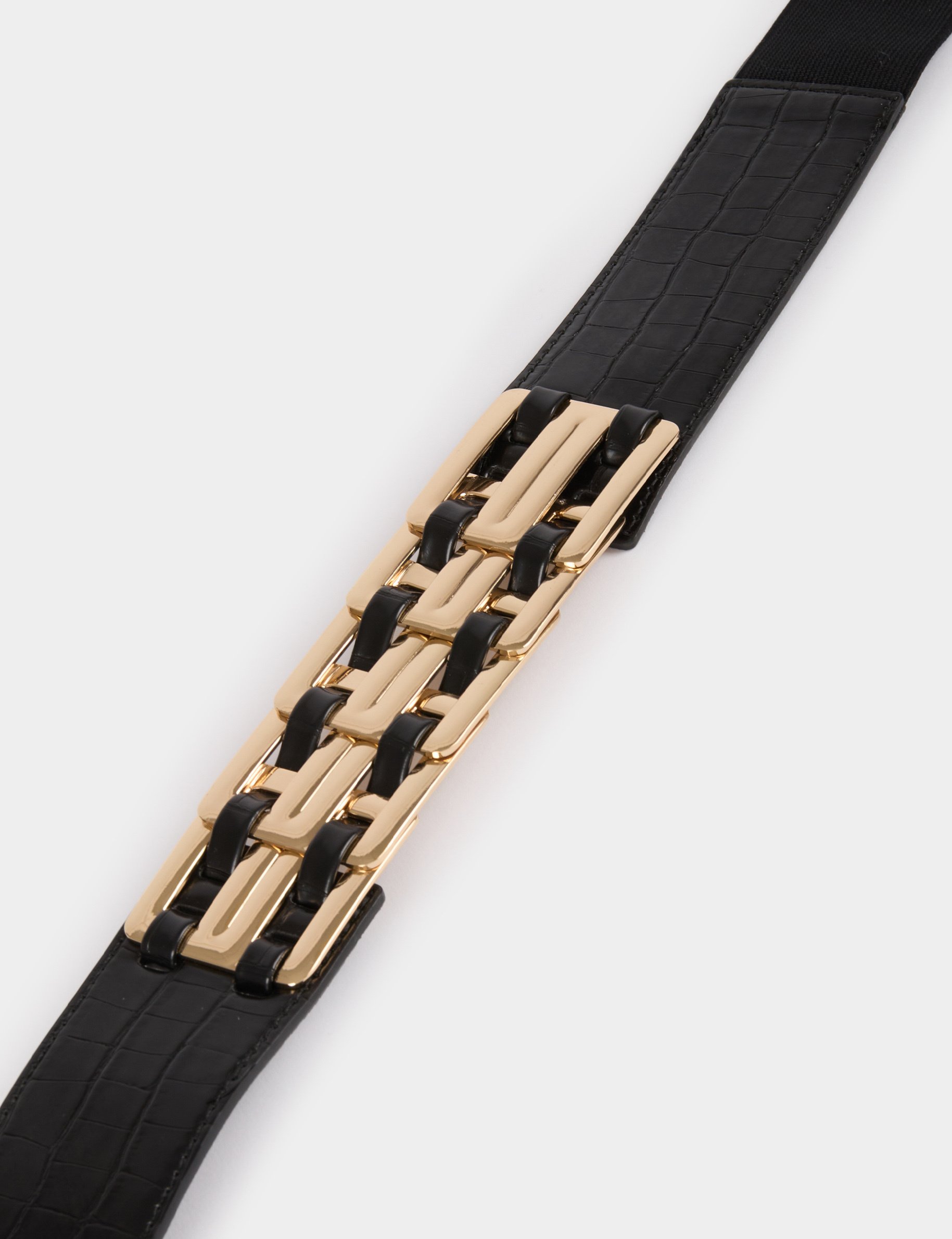 elastische riem met gespen zwart vrouw Elastische riem met gespen zwart vrouw
