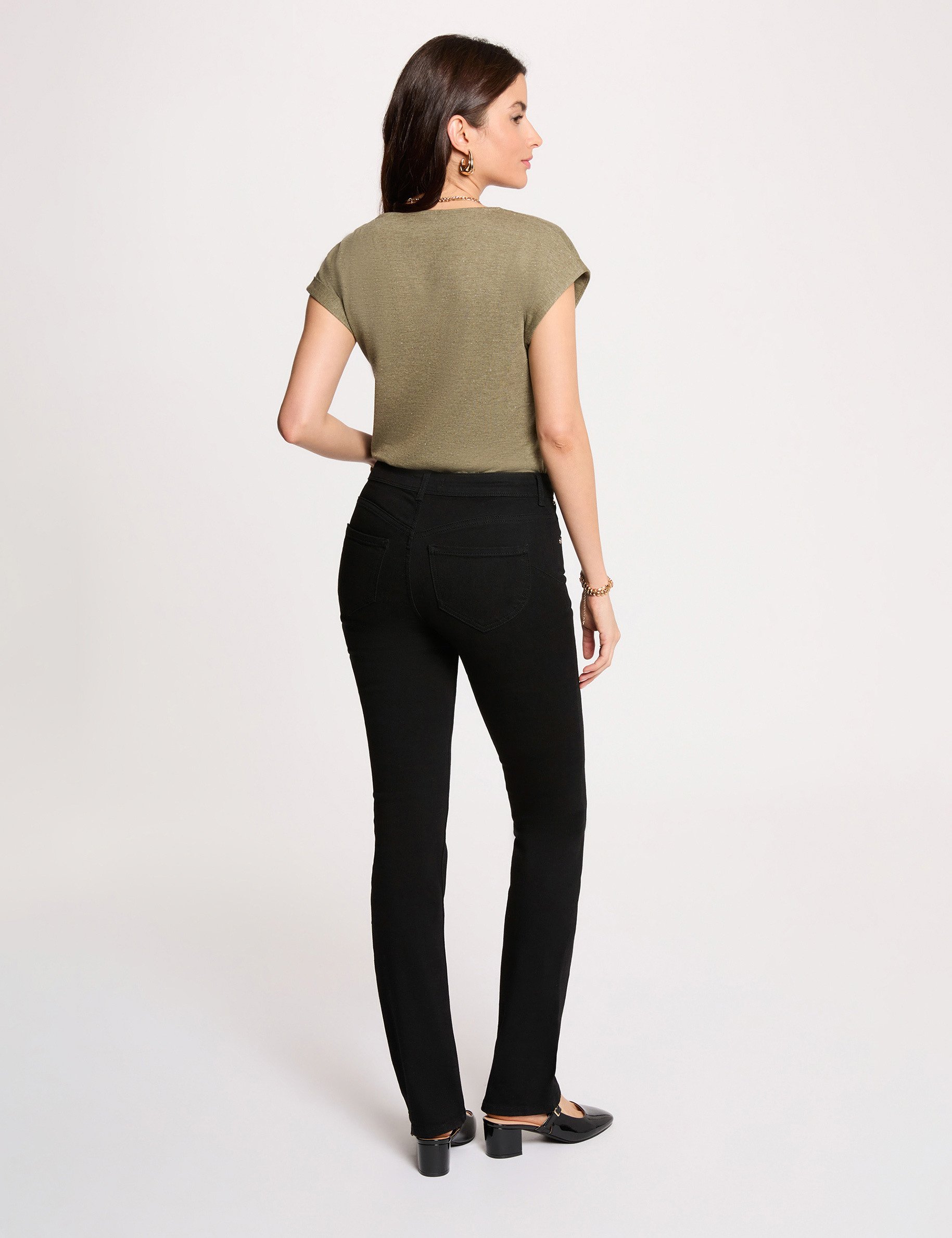 T-shirt manches courtes vert kaki femme