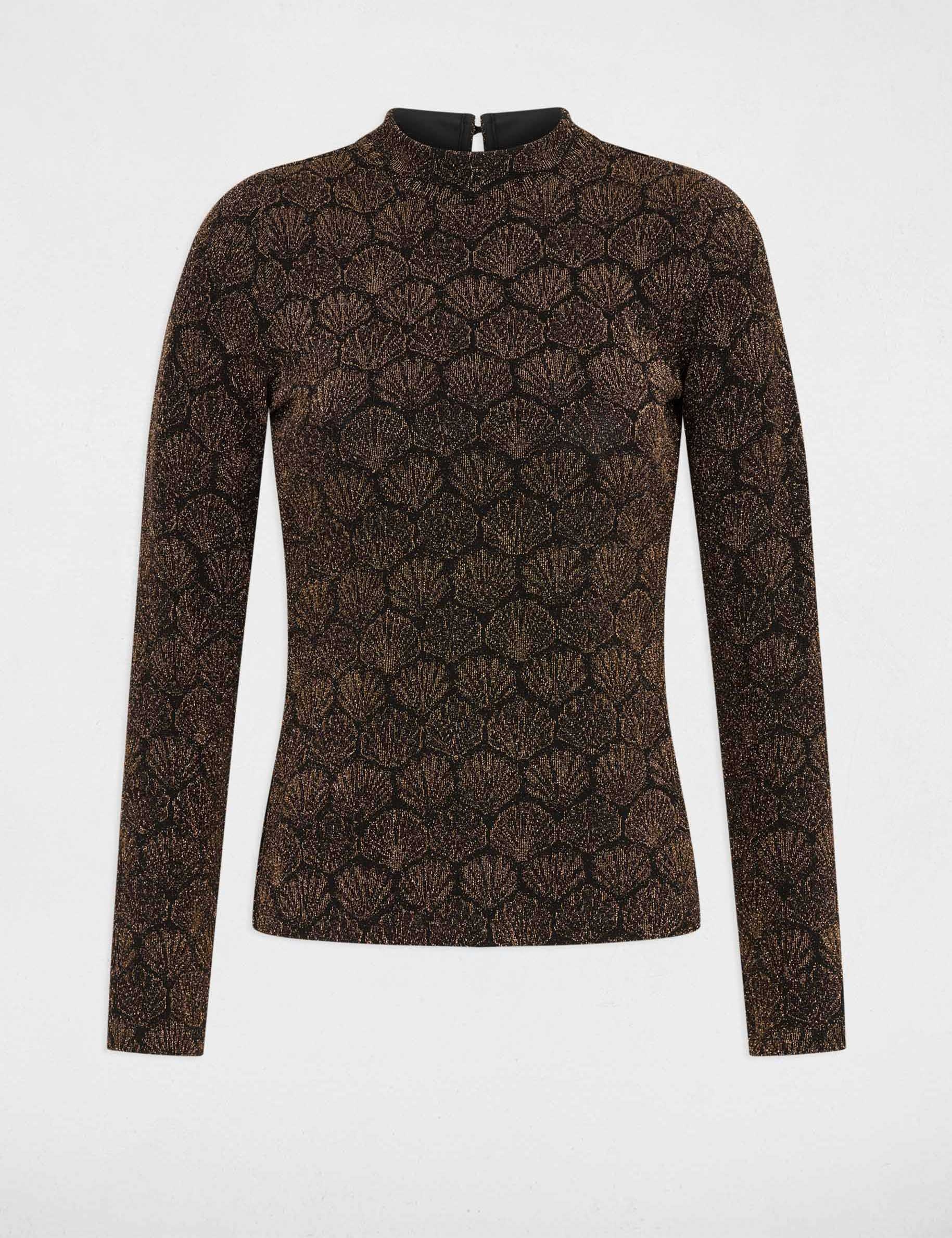 T-shirt met hoge hals kleur bronze vrouw