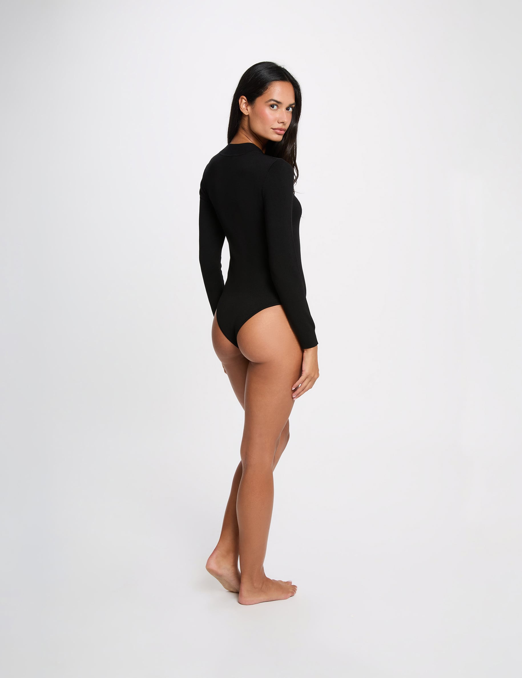 Body &eacute;paule transparente noir femme