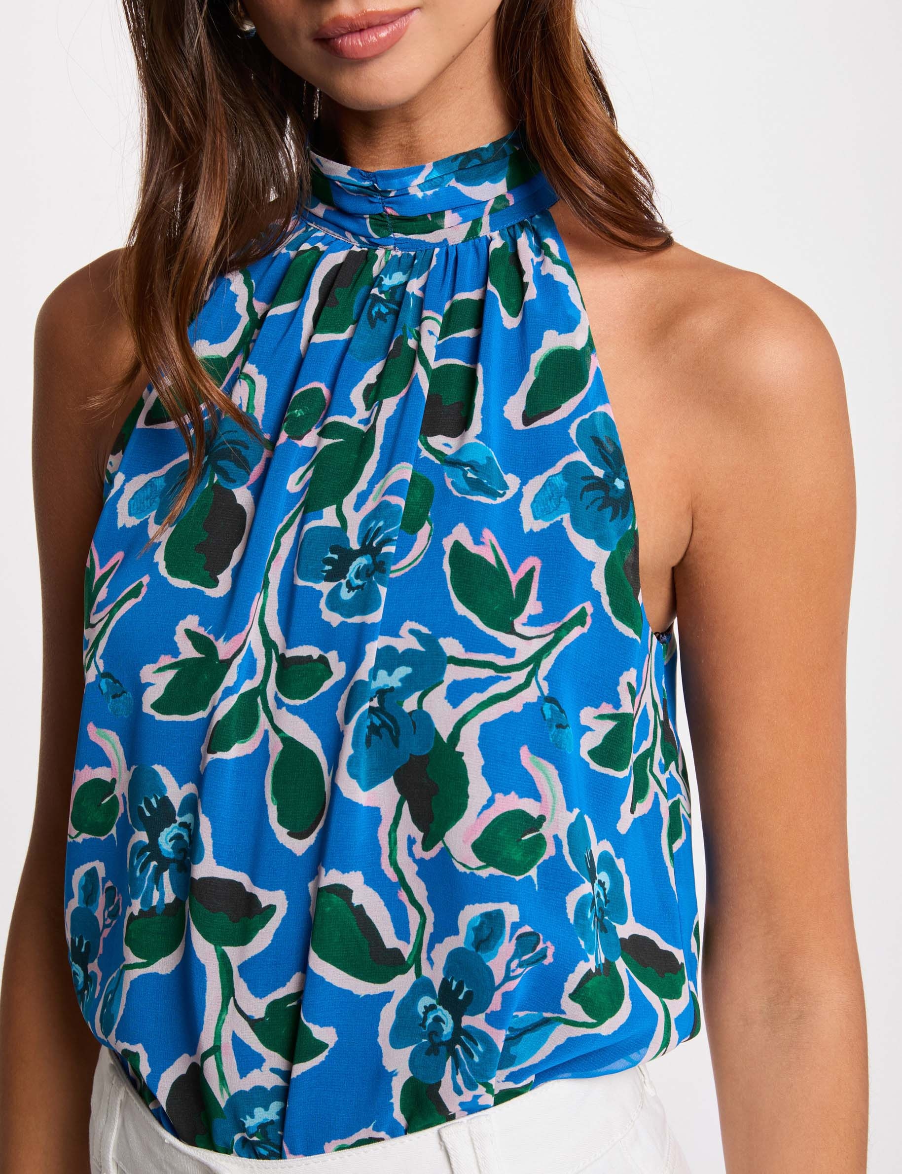 mouwloze blouse meerkleurig vrouw Mouwloze blouse meerkleurig vrouw
