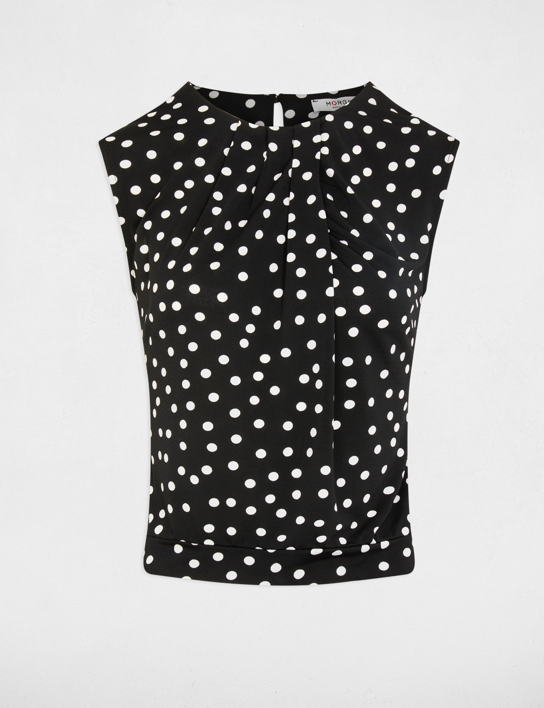 kort mouwloos t shirt zwart vrouw Kort mouwloos T-shirt zwart vrouw
