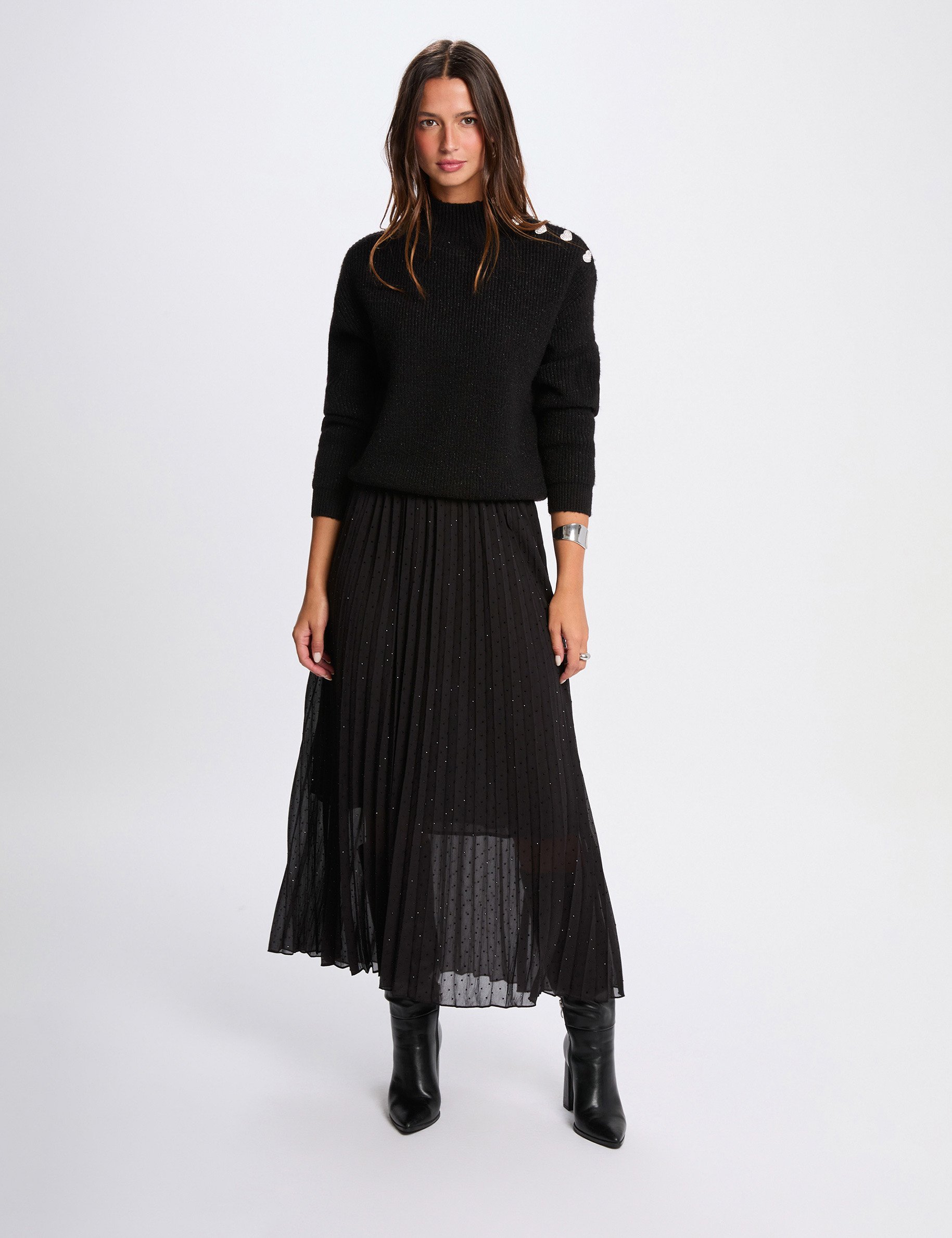 lange rok met strass zwart vrouw Lange rok met strass zwart vrouw