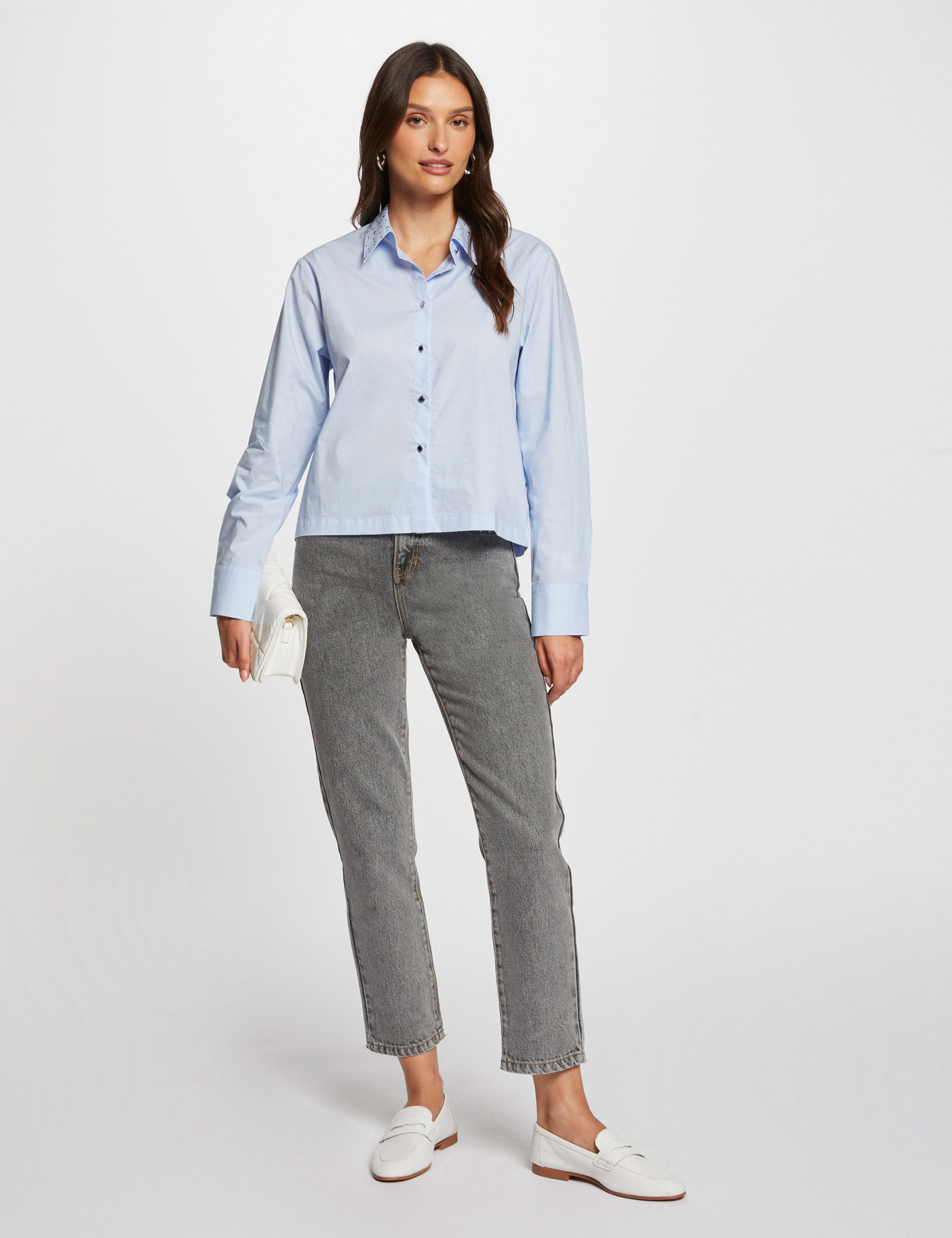 overhemd met lange mouwen blauw medium vrouw Overhemd met lange mouwen blauw medium vrouw