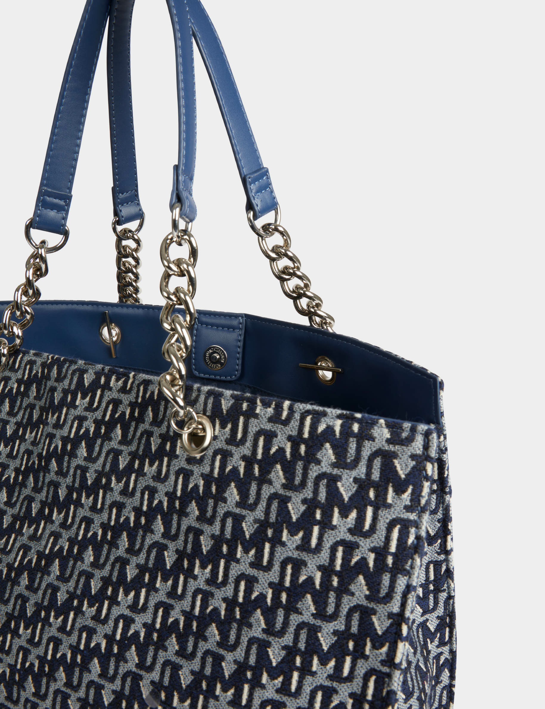 sac cabas imprime monogramme denim stone femme Sac cabas imprimé monogramme denim stone femme