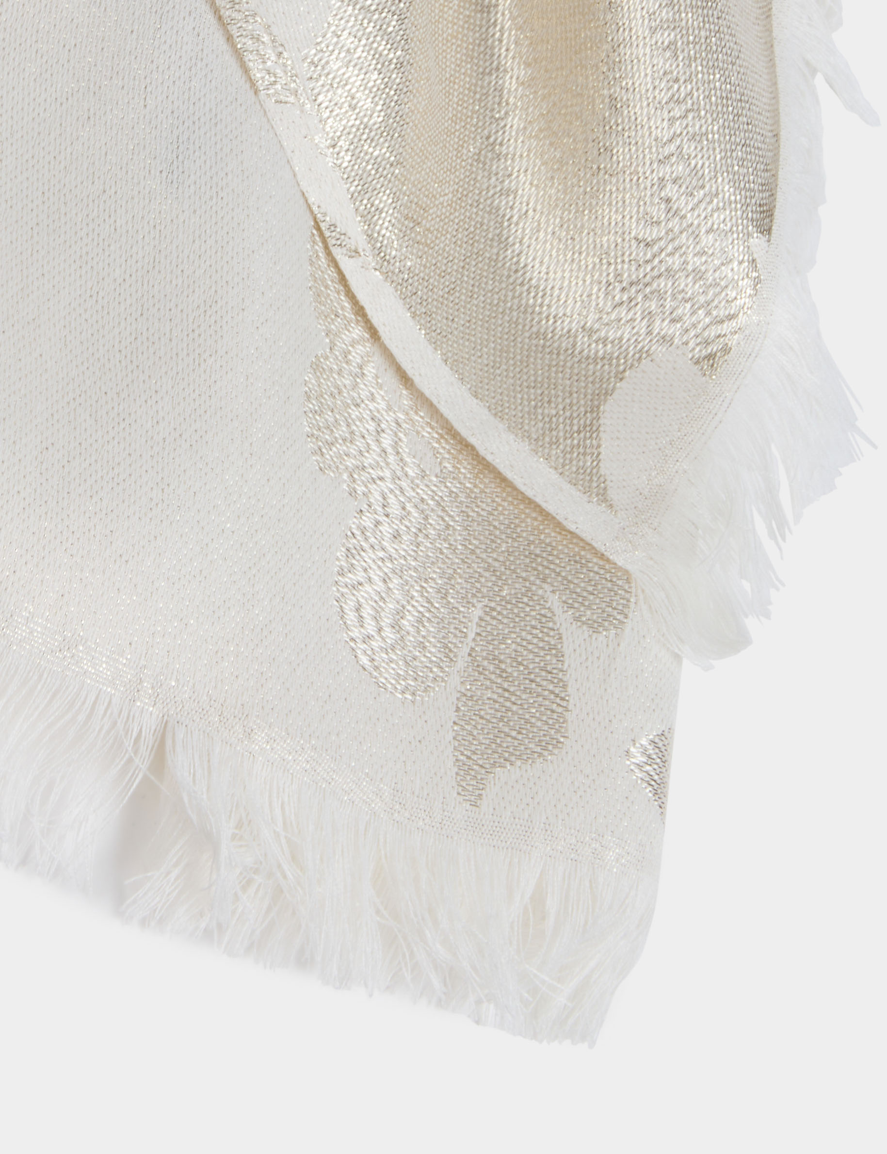 Foulard fils m&eacute;tallis&eacute;s ivoire femme