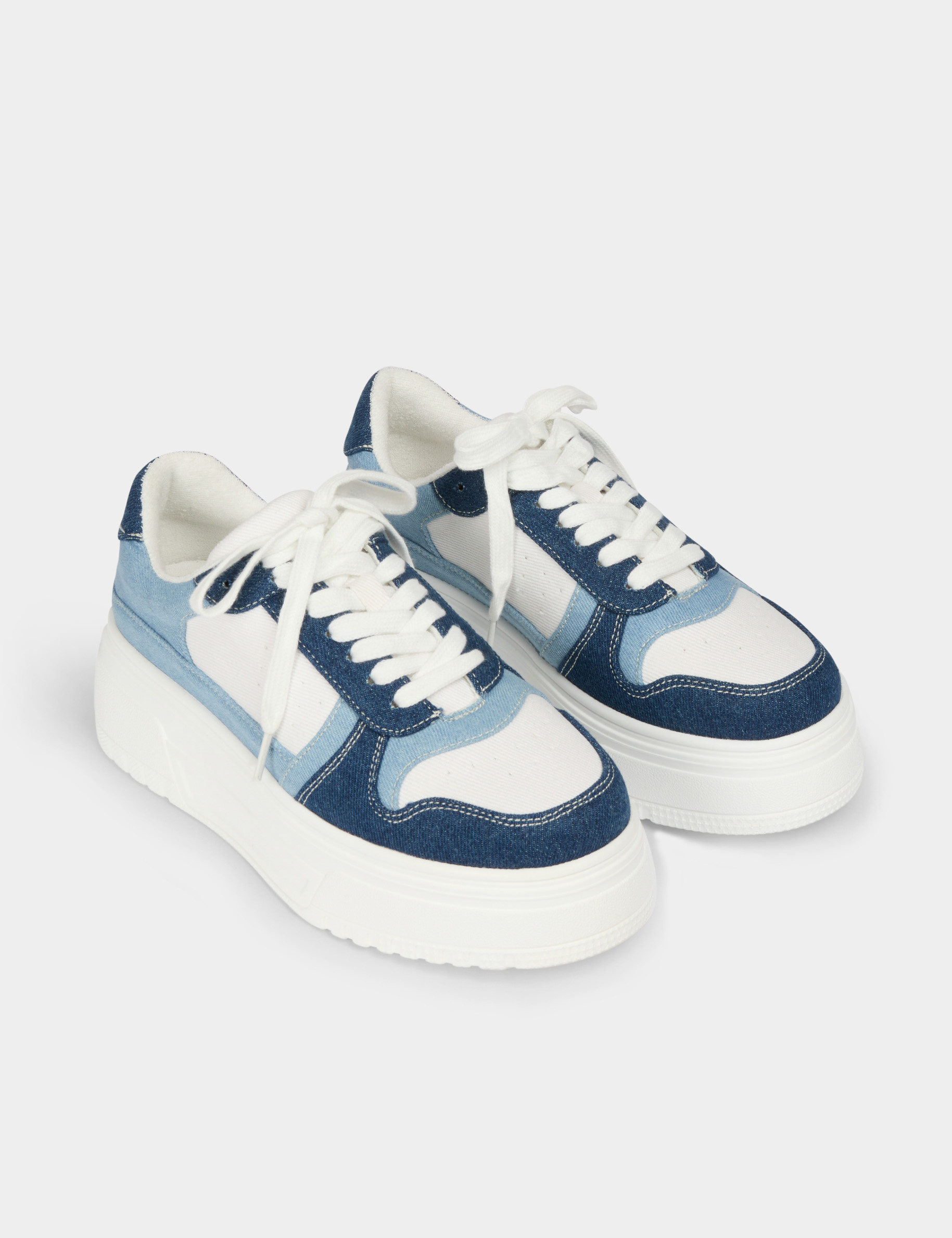 sneakers met sleehak helder wit vrouw Sneakers met sleehak helder wit vrouw