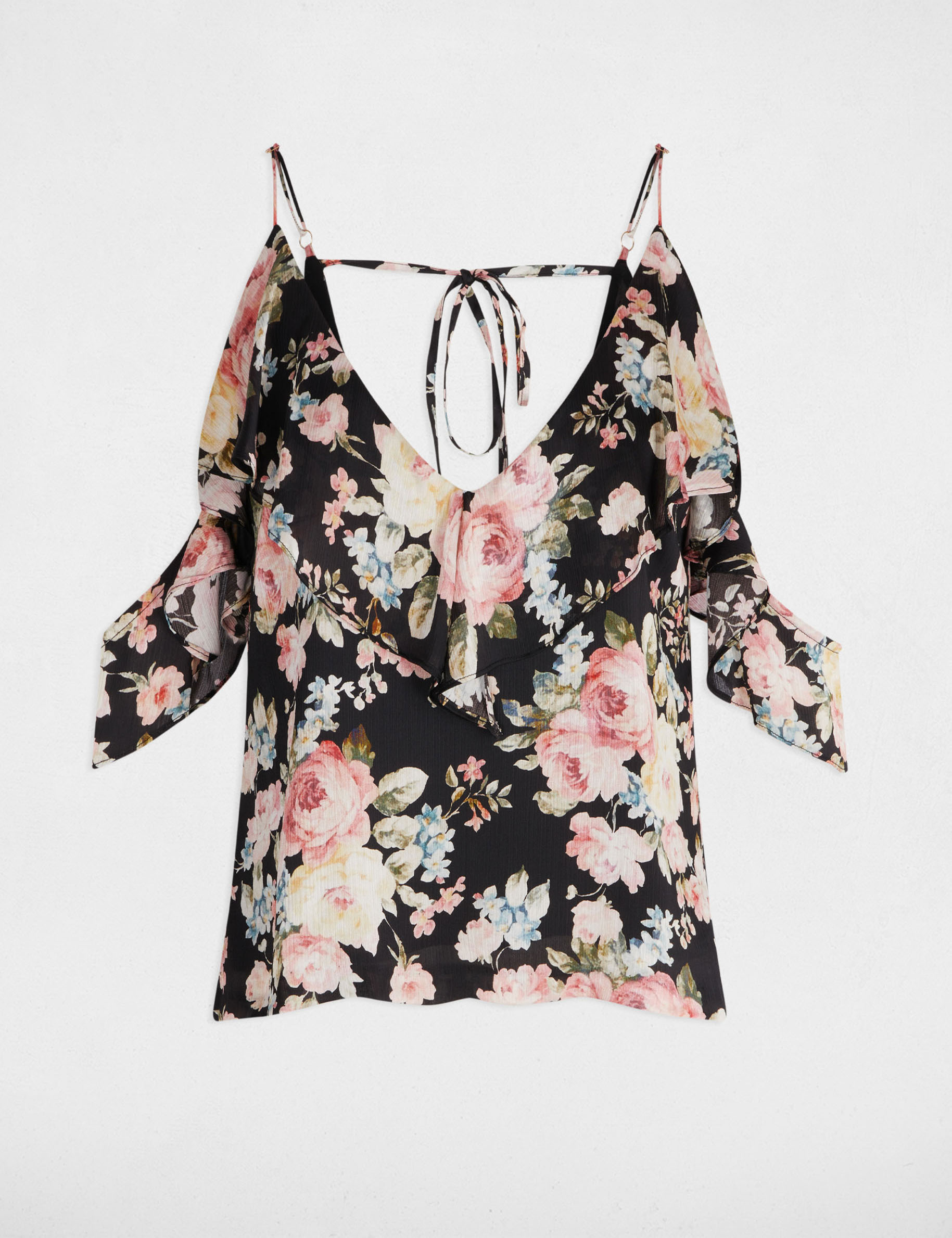 top imprime volants multicolore femme Top imprimé volants multicolore femme