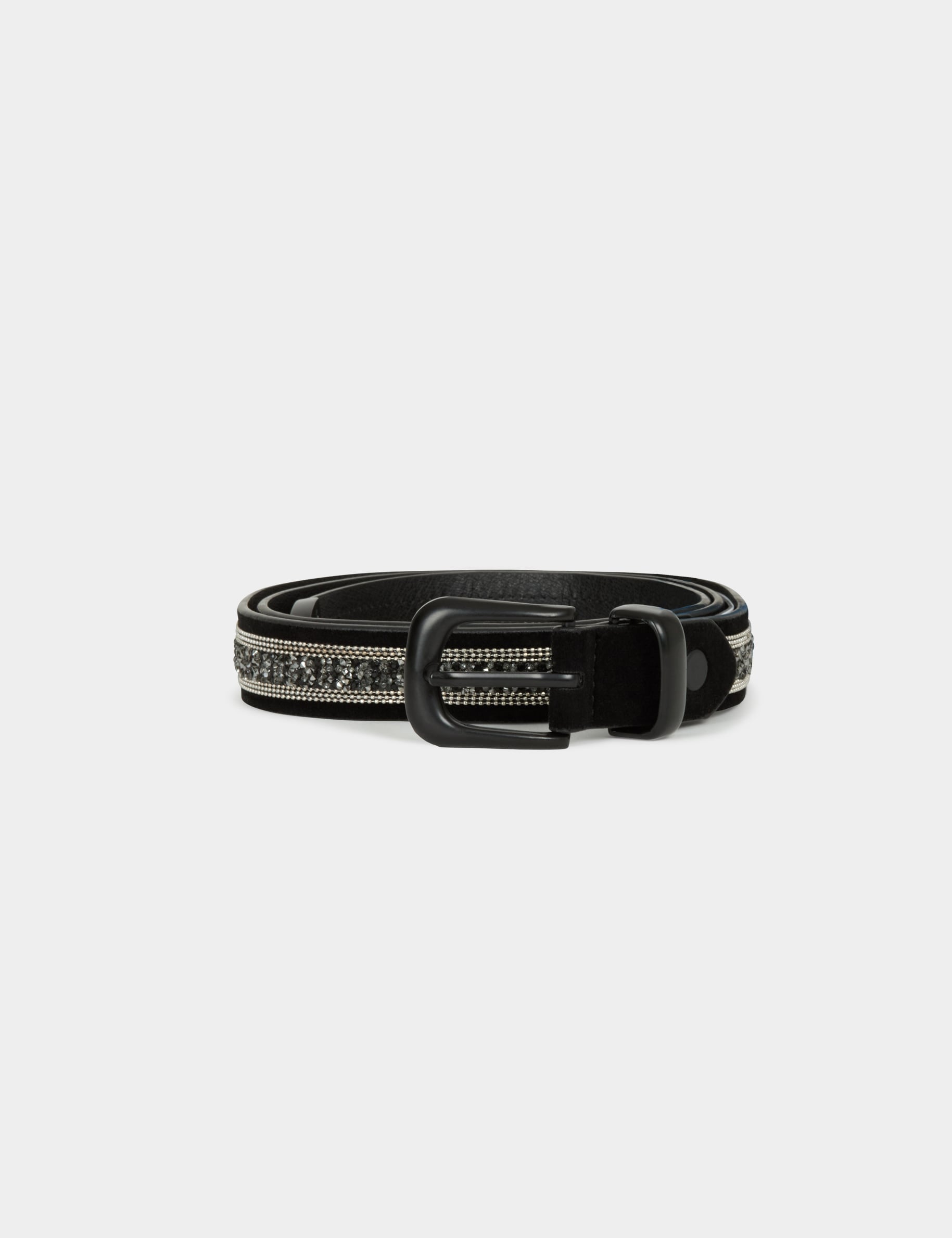 Ceinture fine su&eacute;dine noir femme