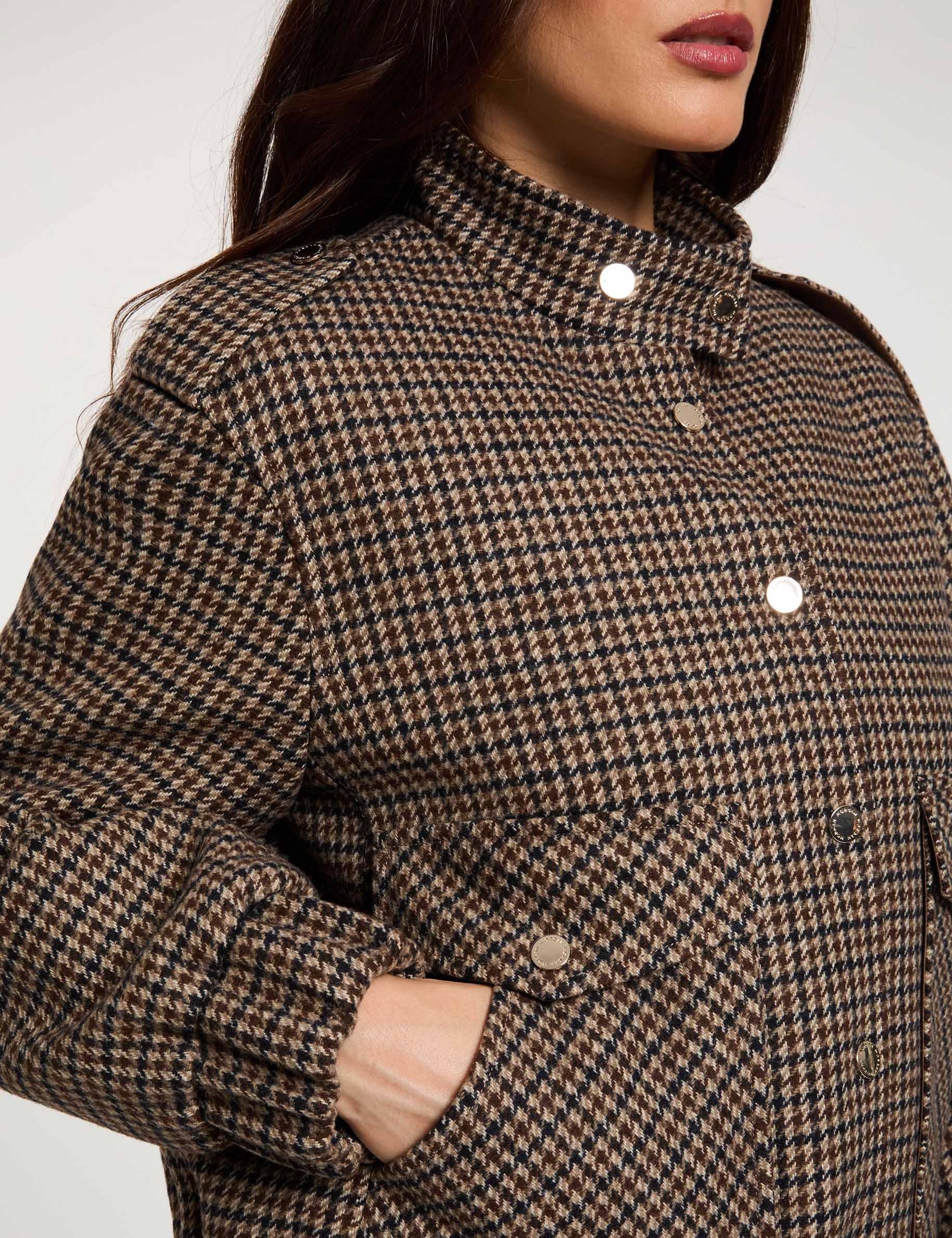 Tweed jas met mao-kraag meerkleurig vrouw