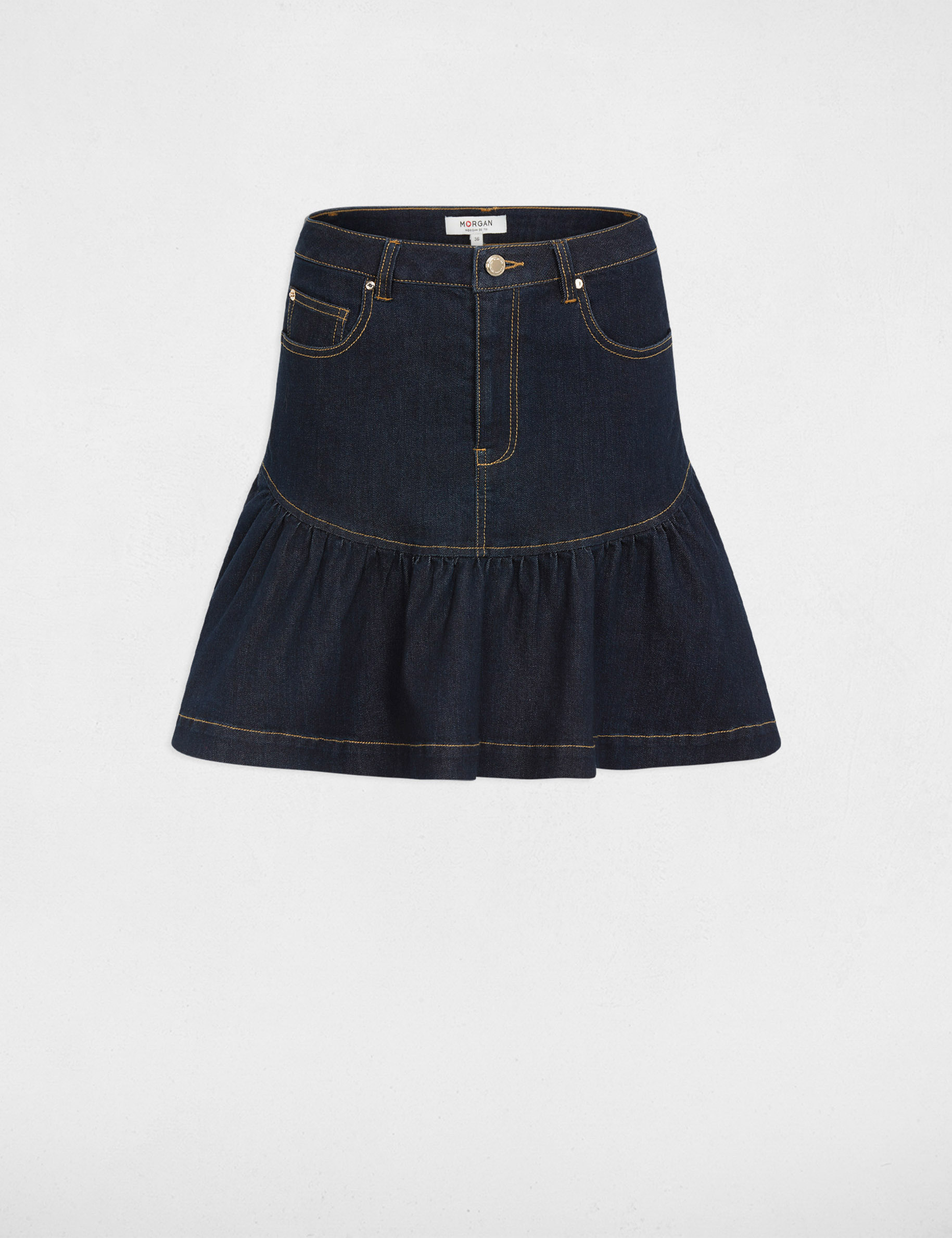 Jupe courte &eacute;vas&eacute;e bleu femme