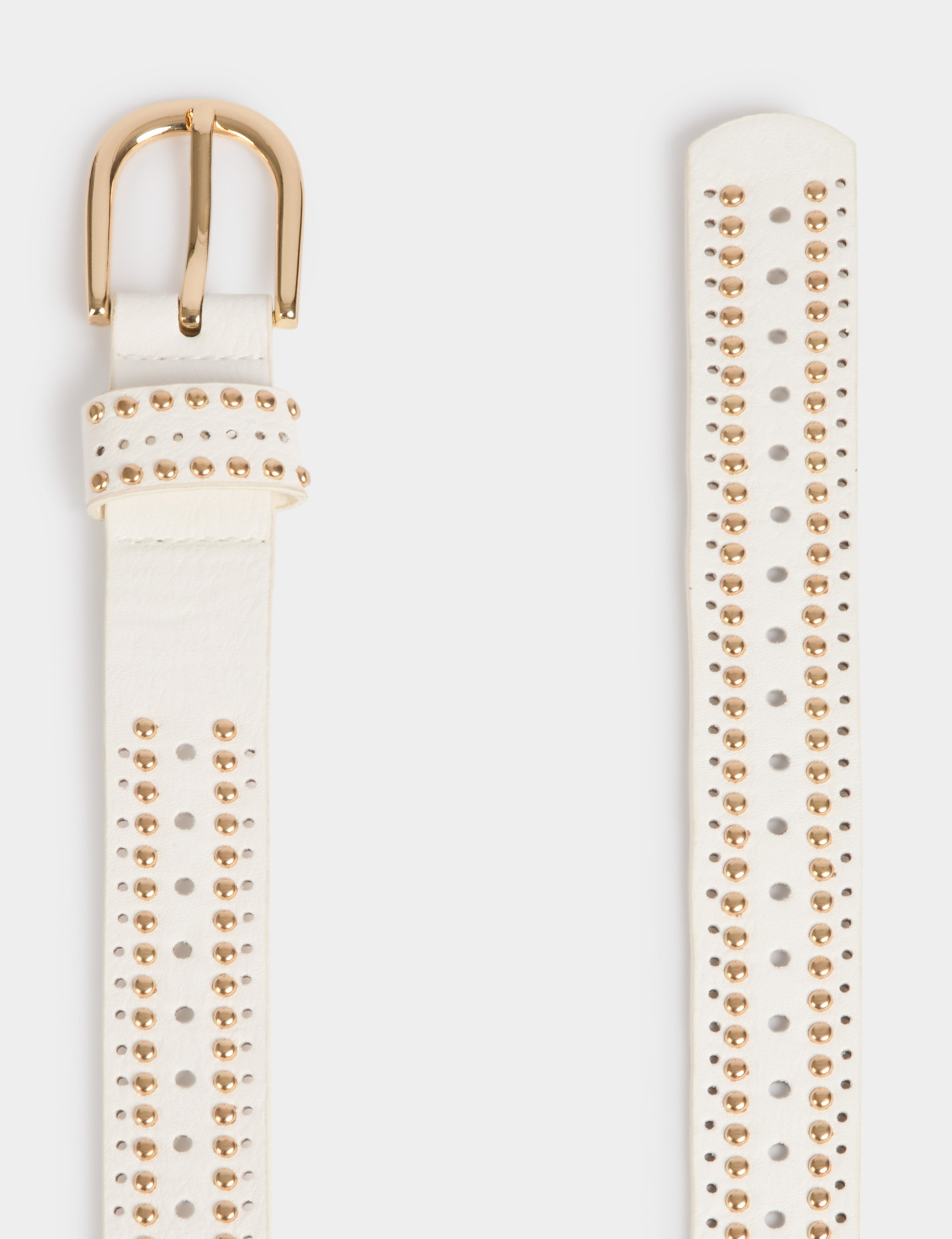 ceinture avec clous et perforations blanc femme Ceinture avec clous et perforations blanc femme