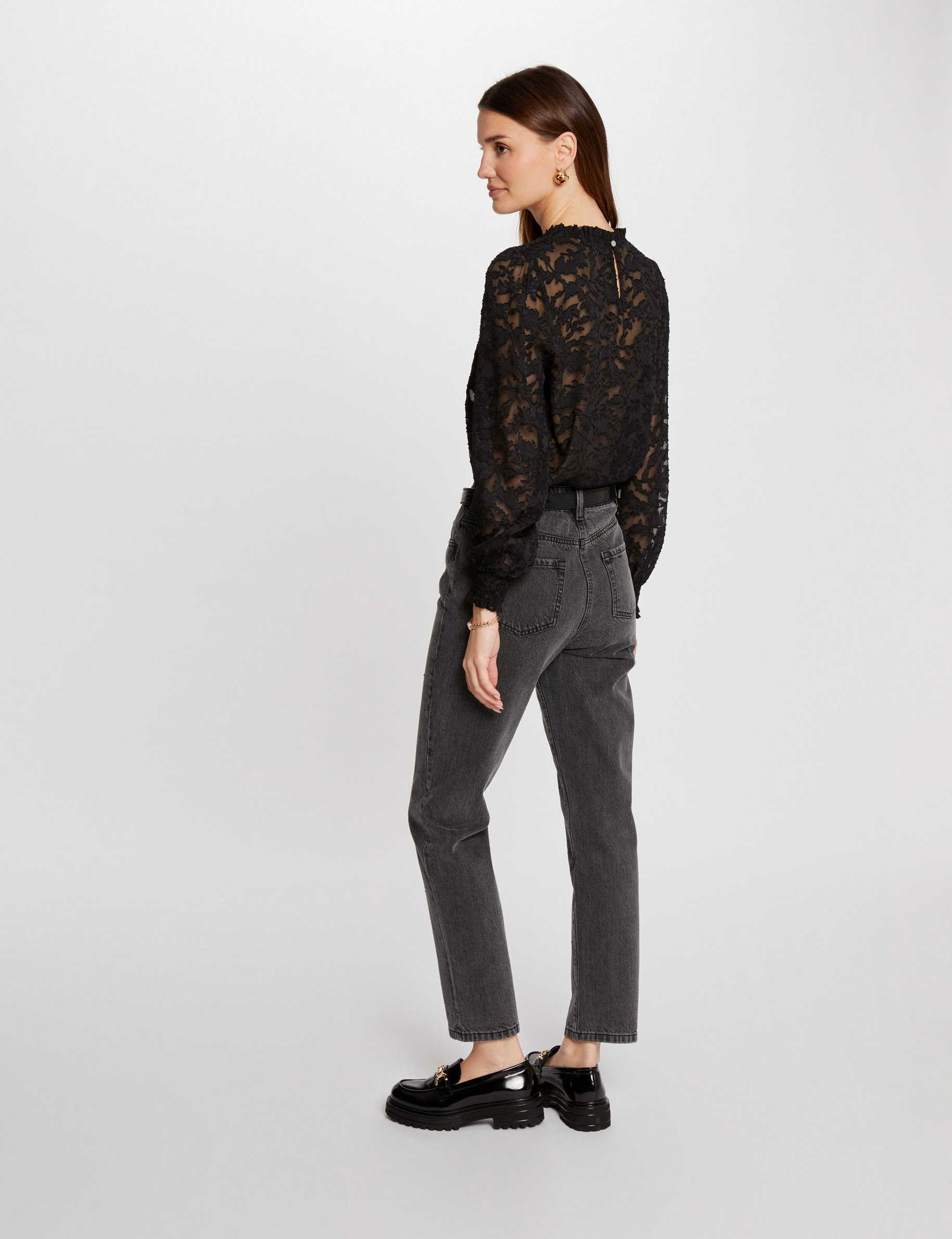 top manches longues dentelle noir femme Top manches longues dentelle noir femme
