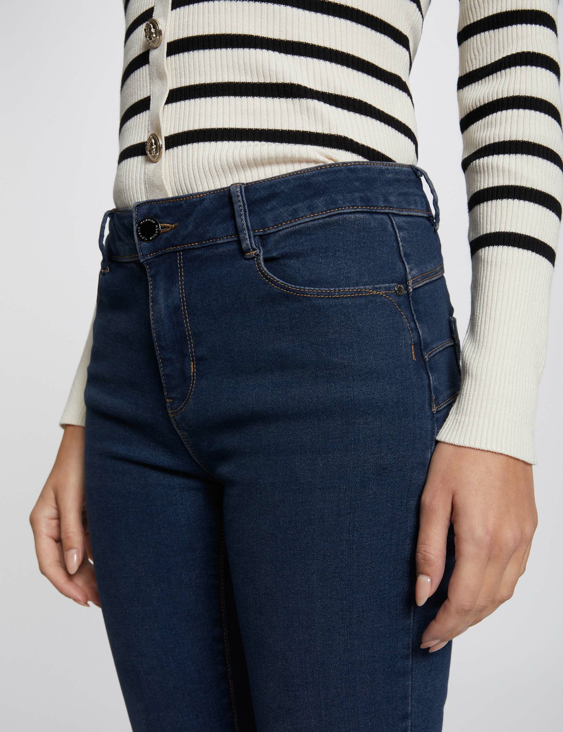 Slim fit jeans standaardmaat raw jeans vrouw