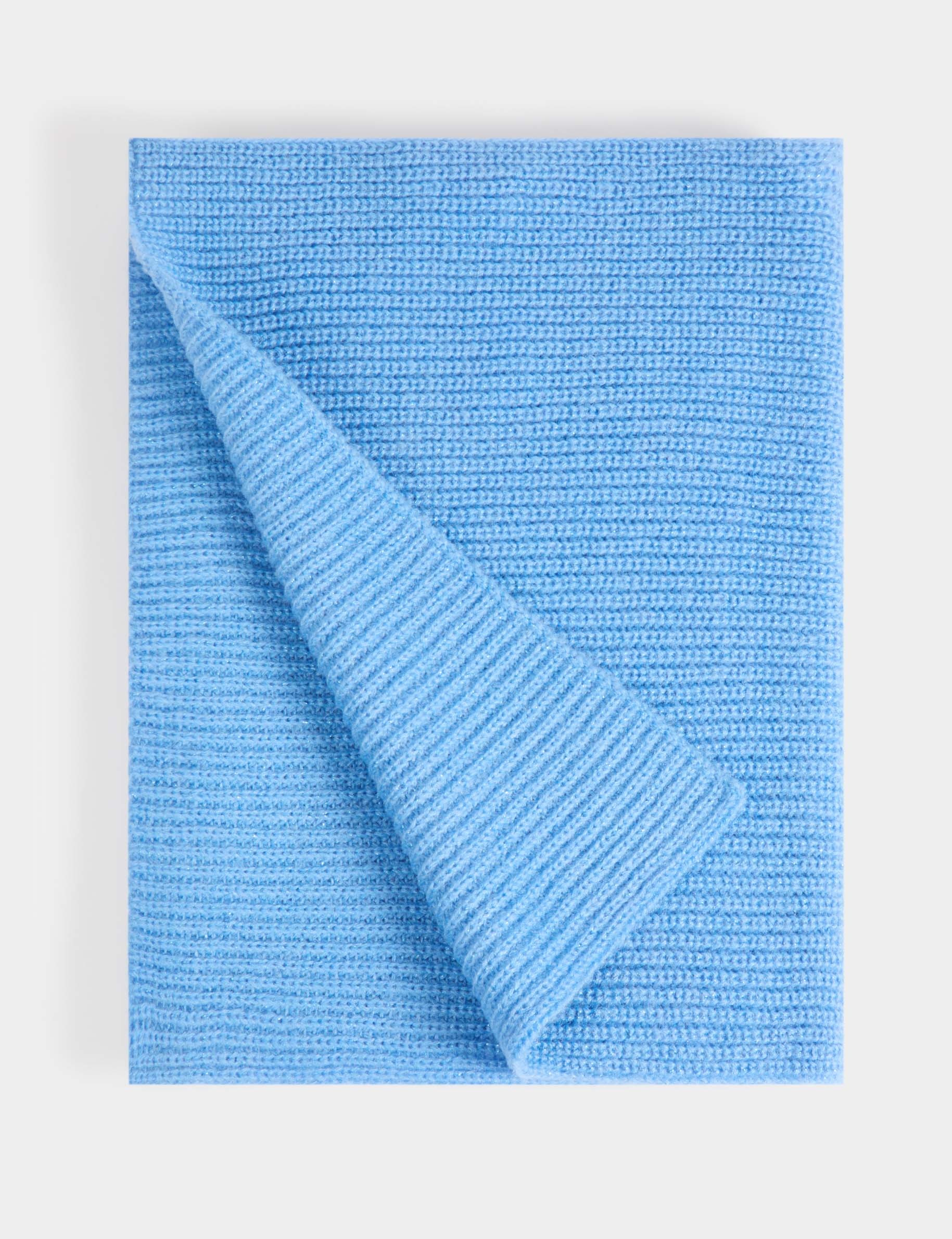 Gebreide sjaal bleu vrouw