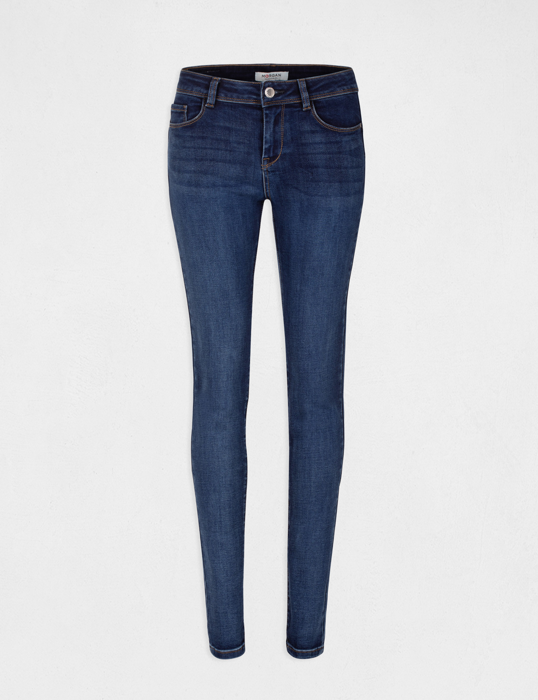 Jeans slim standaard-taille met zakken jean stone vrouw