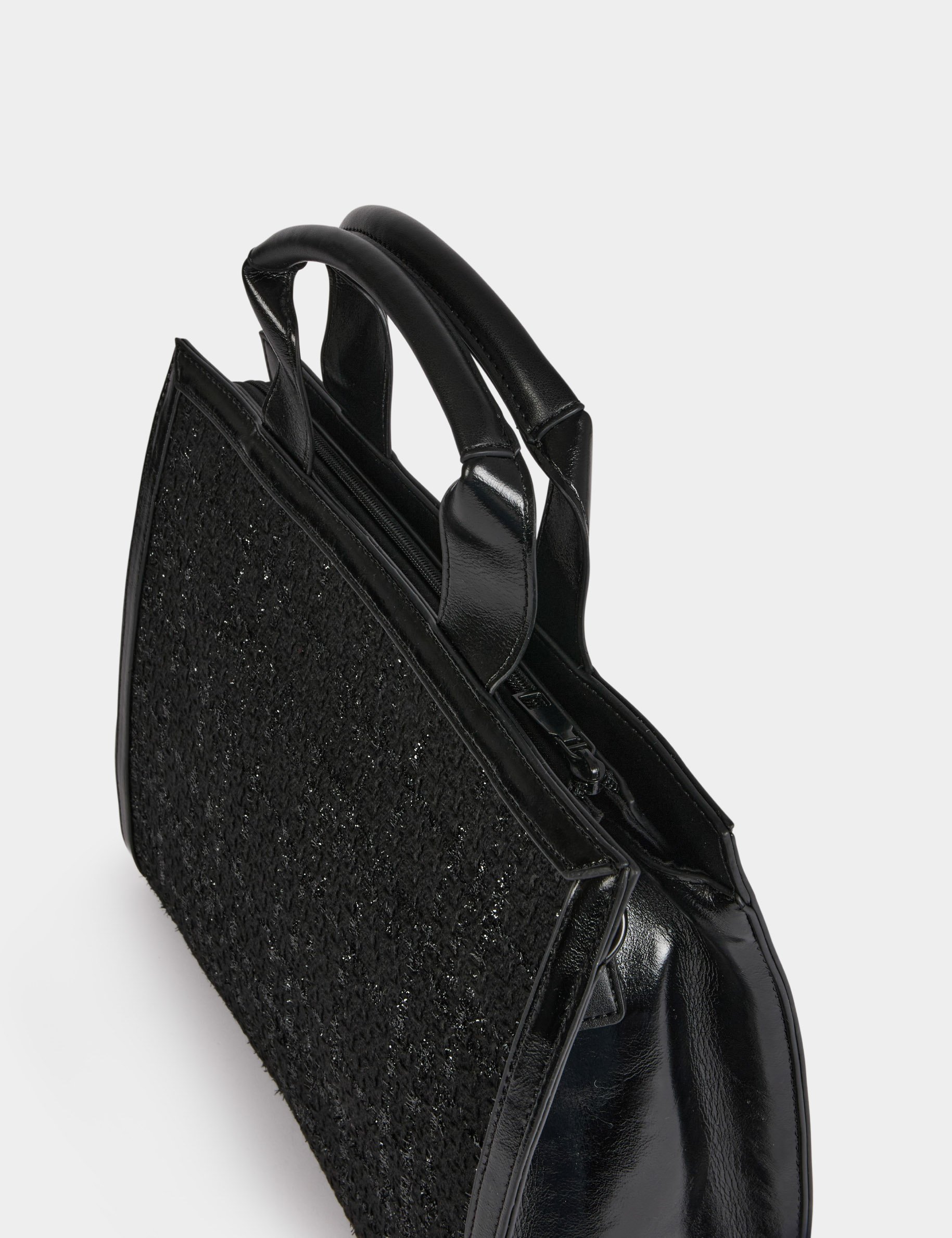 Tweed shopper zwart vrouw