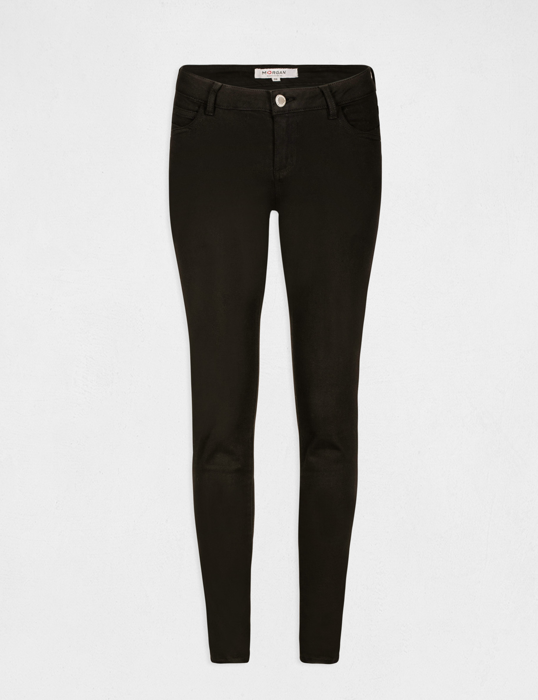 Skinny broek met lage taille zwart vrouw