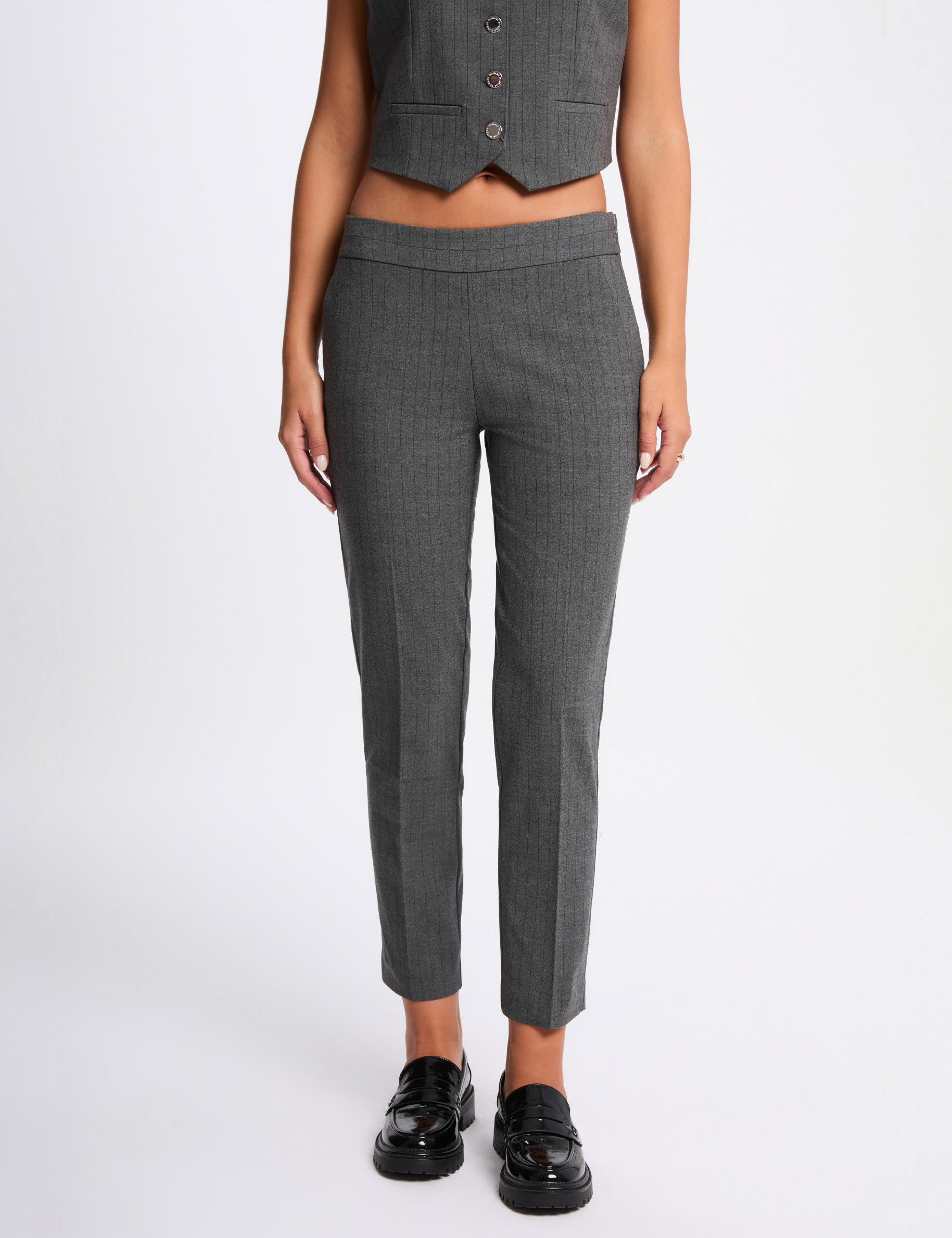 slim fit broek mediumgrijs vrouw Slim-fit broek mediumgrijs vrouw